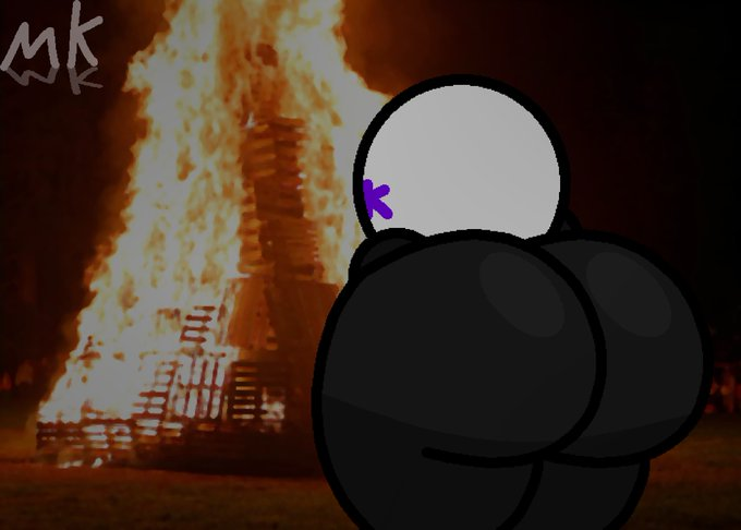 ass big_ass big_ass_(male) bonfire bonfire_night fire i_suppose_its_mark looking looking_at_bonfire looking_at_fire looking_away looking_bonfire looking_fire male marklimarko mk_ball_(marklimarko) night object_shows