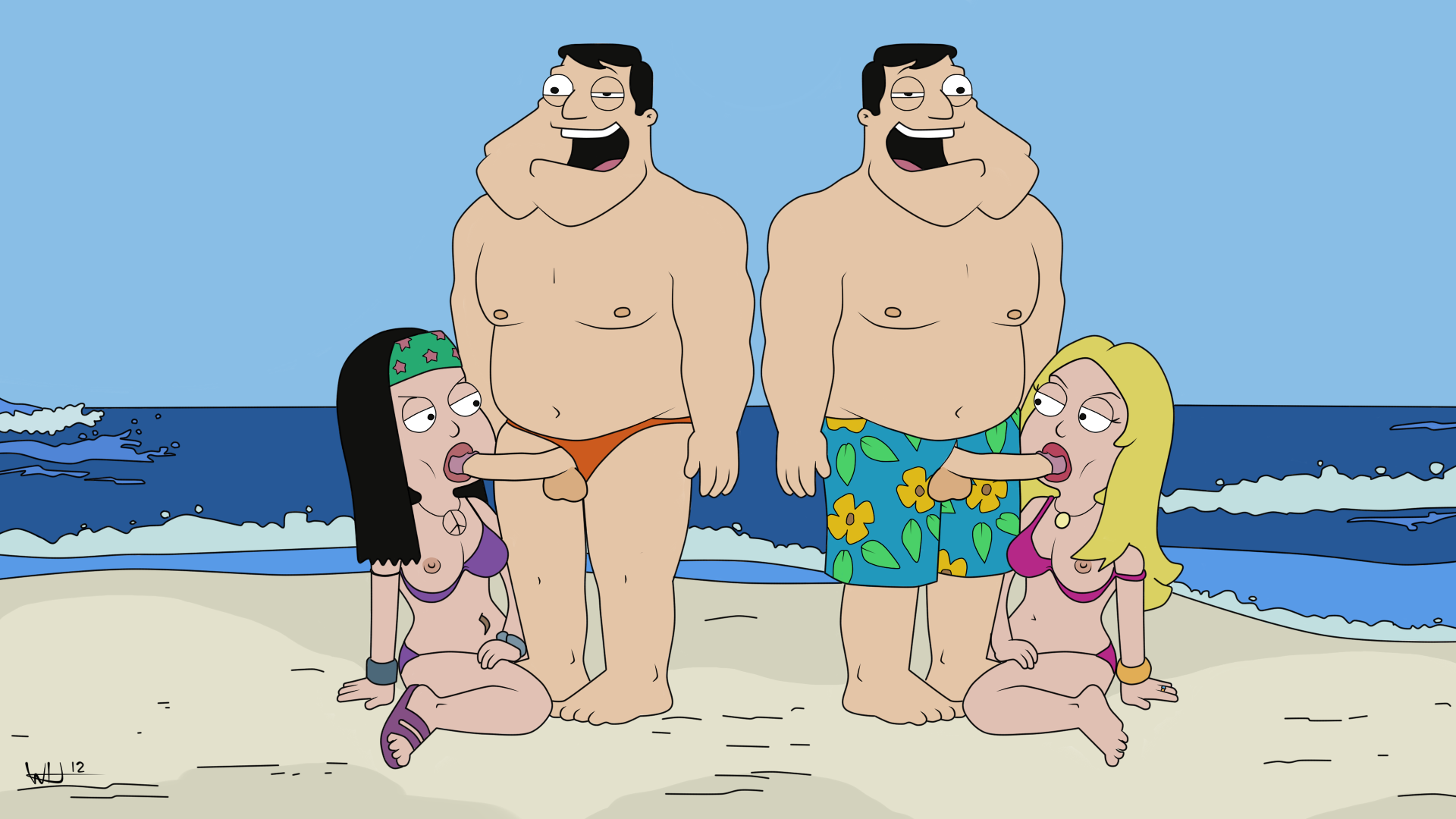 American dad stan naked