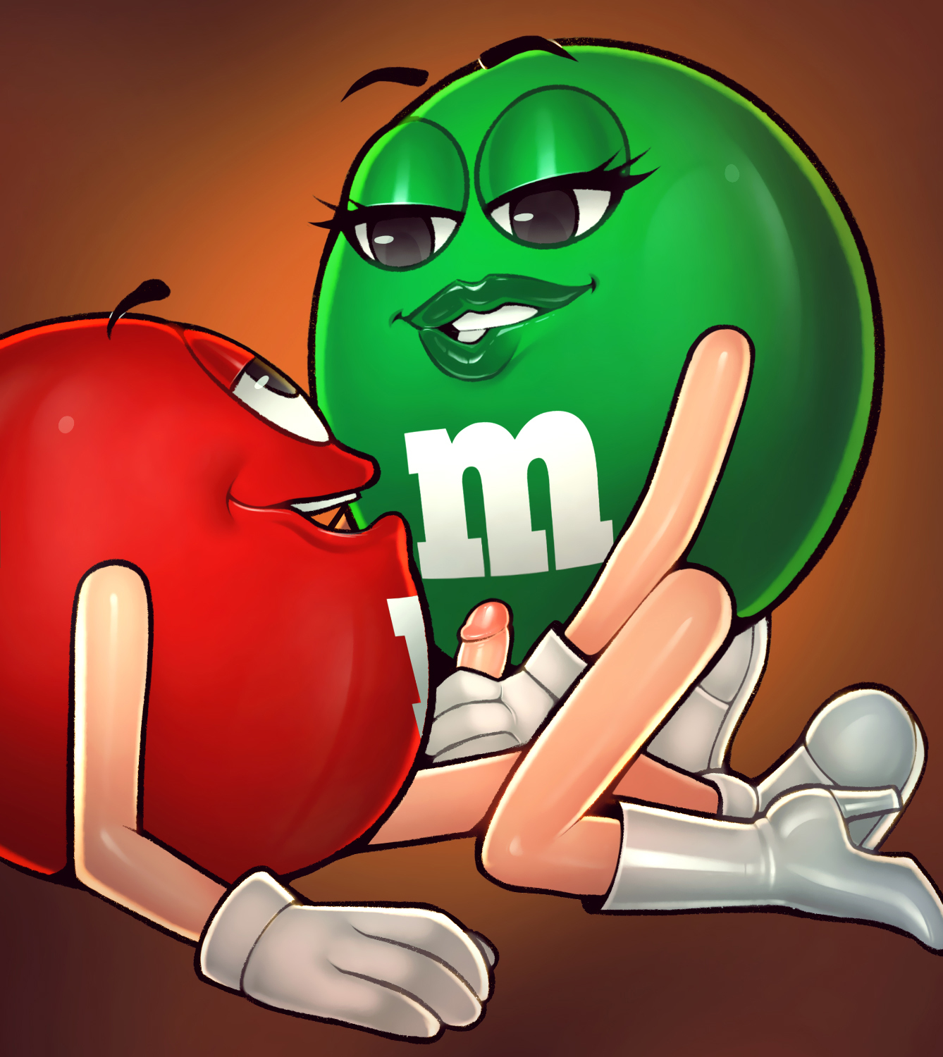 Naked green m&m