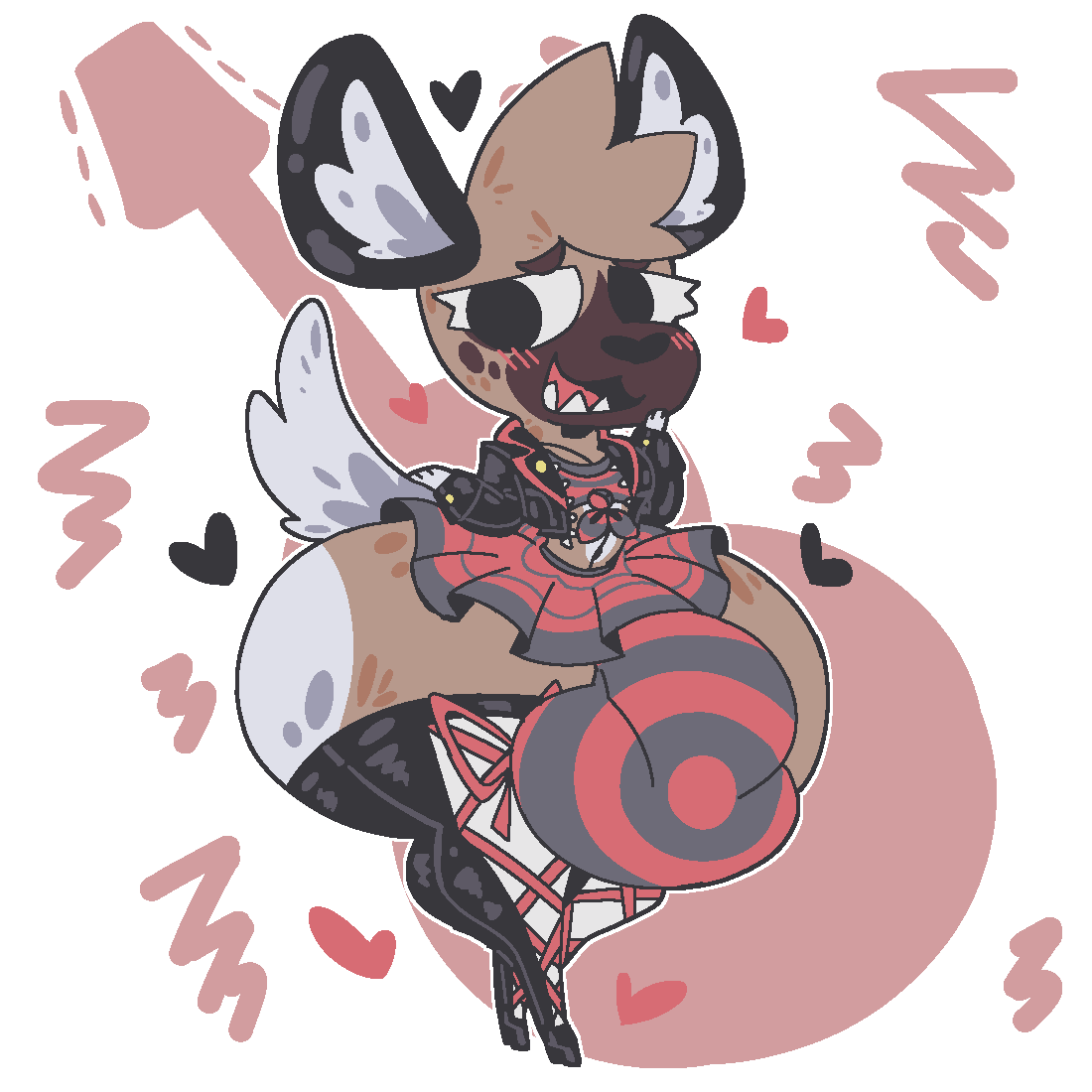 haida, aggressive retsuko, aggretsuko, sanrio, anthro, ass, big ass, blush, bubble ass, bubble butt, bulge, bulge through clothing, crossdressing, dumptruck ass, eckobun, femboy, girly, haida (aggretsuko), huge ass, huge thighs, hyena, large ass, male, male only, thick thighs, thunder thighs, wide hips, 