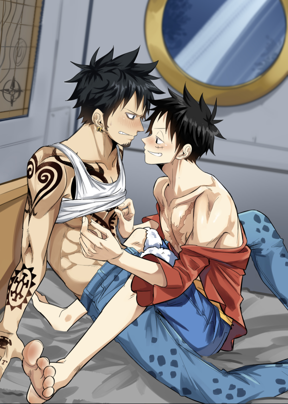 Luffy x law porn