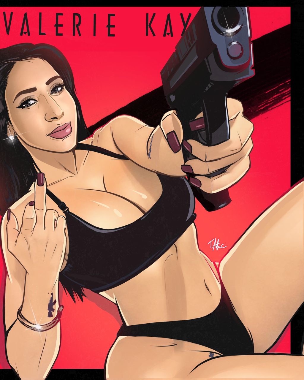 Guns and thighs actress