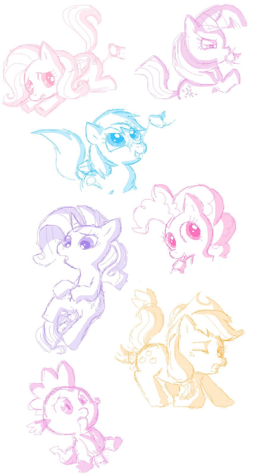 applejack (mlp), fluttershy (mlp), mane six (mlp), pinkie pie (mlp), rainbow dash (mlp), rarity (mlp), spike (mlp), twilight sparkle (mlp), friendship is magic, my little pony, cum, cum in mouth, cum inside, fellatio, oral, penetration, vaginal penetration, 