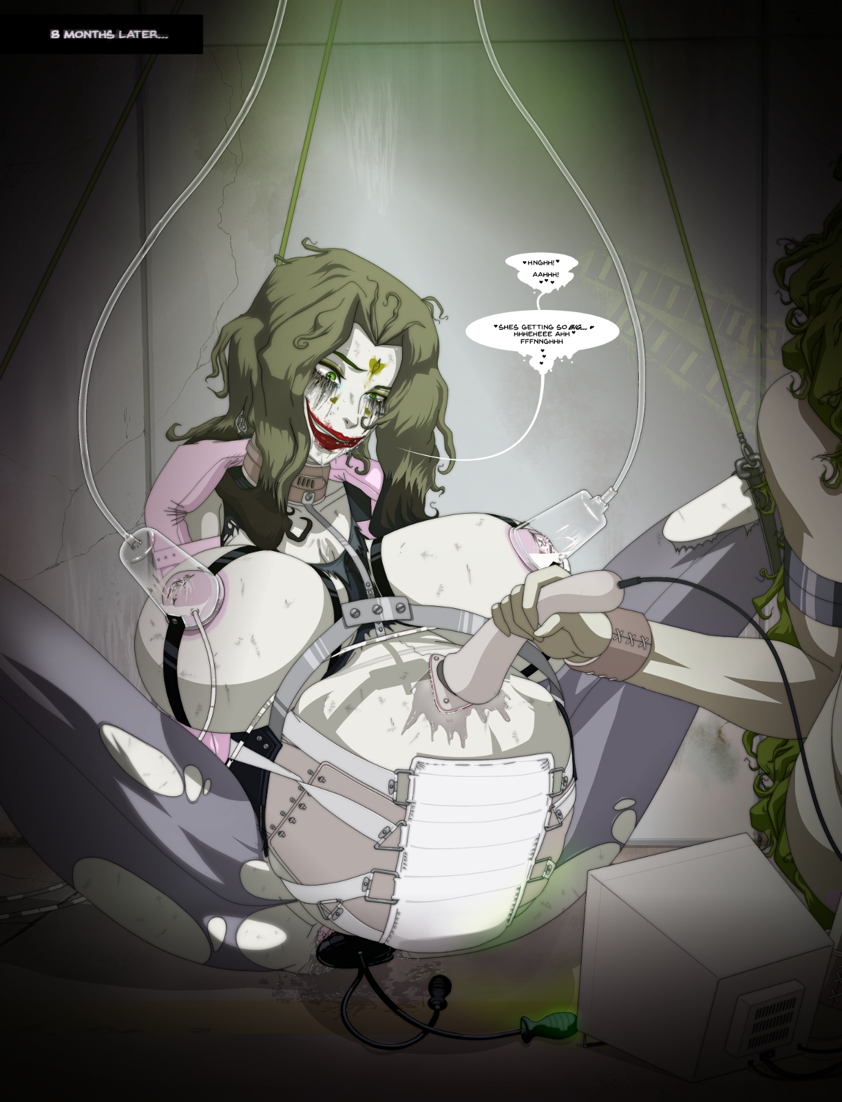 issue 69, raven, dc, teen titans, corruption, green hair, hyper inflation, milking machine, mind break, pale skin, pregnant, 