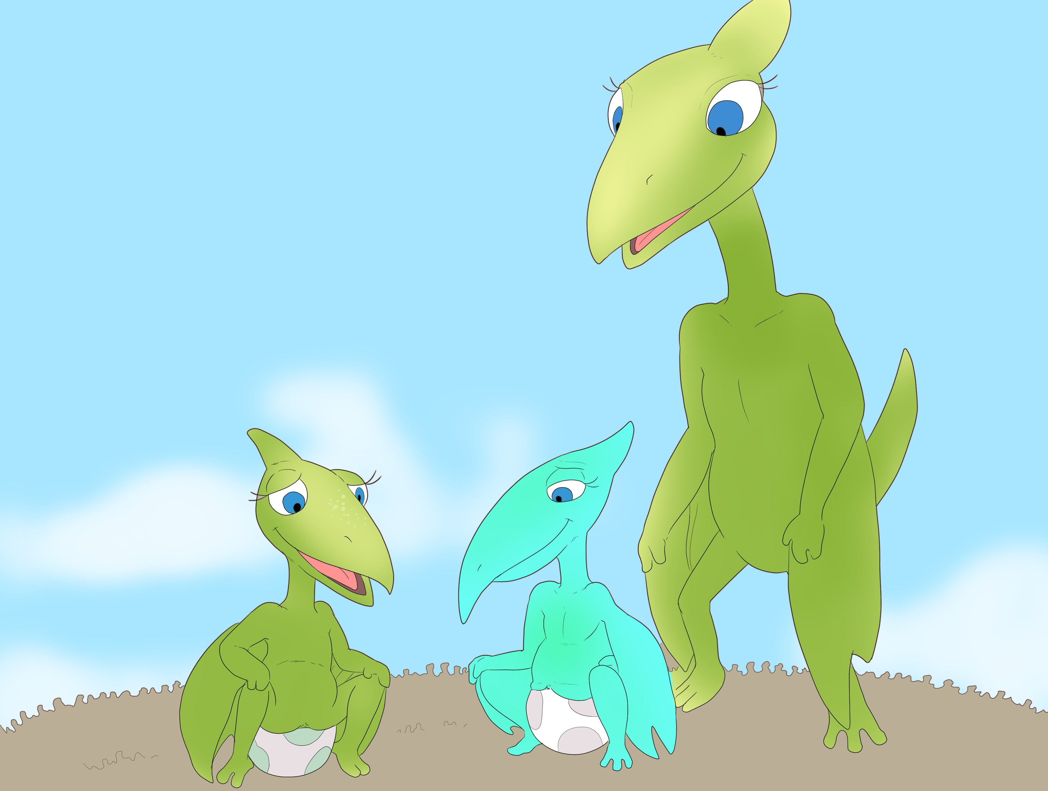 launny, mrs pteranodon, tiny (dinosaur train), dinosaur train, absurd res, ...