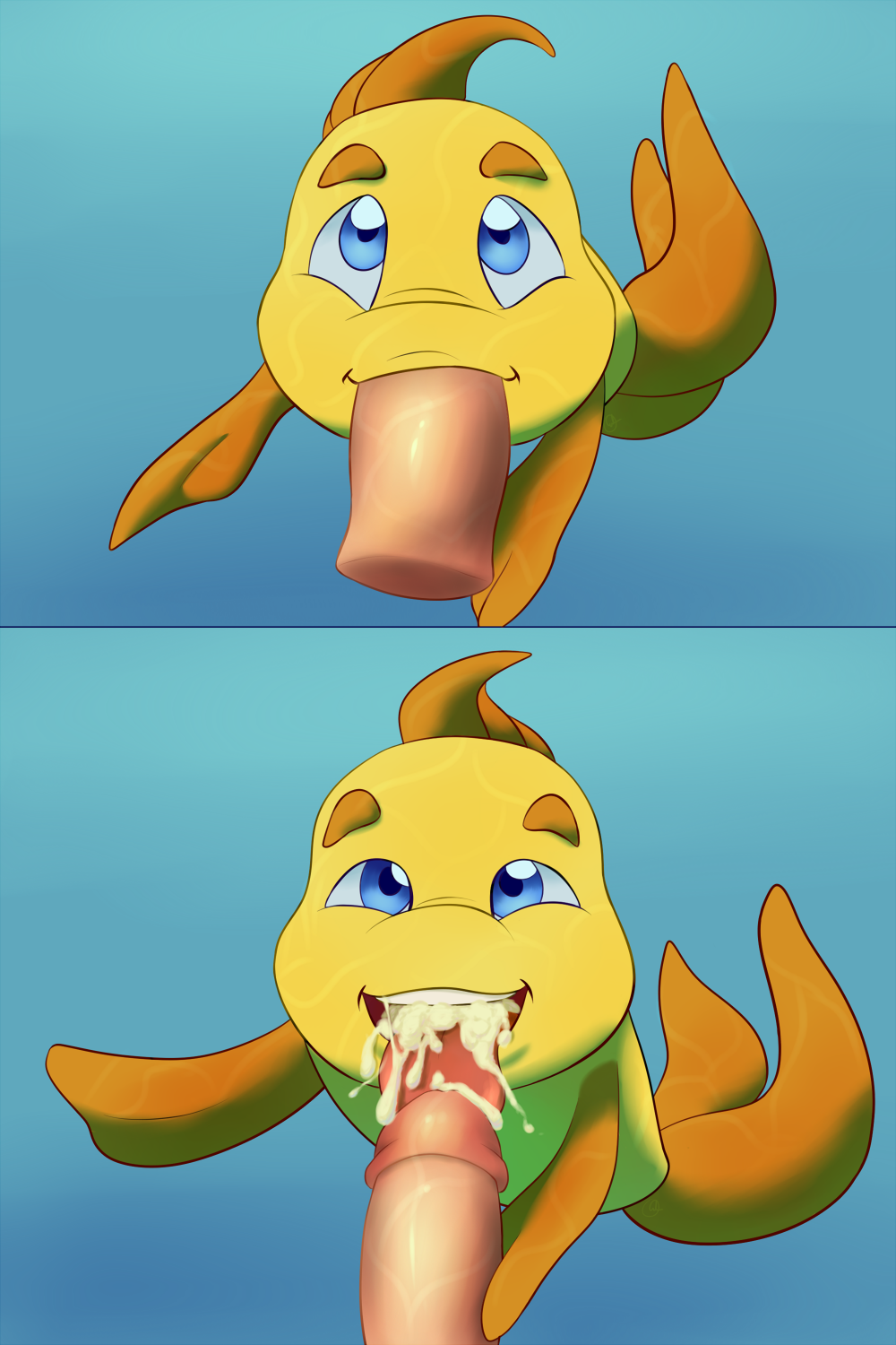 Fish sucking dick porn comic