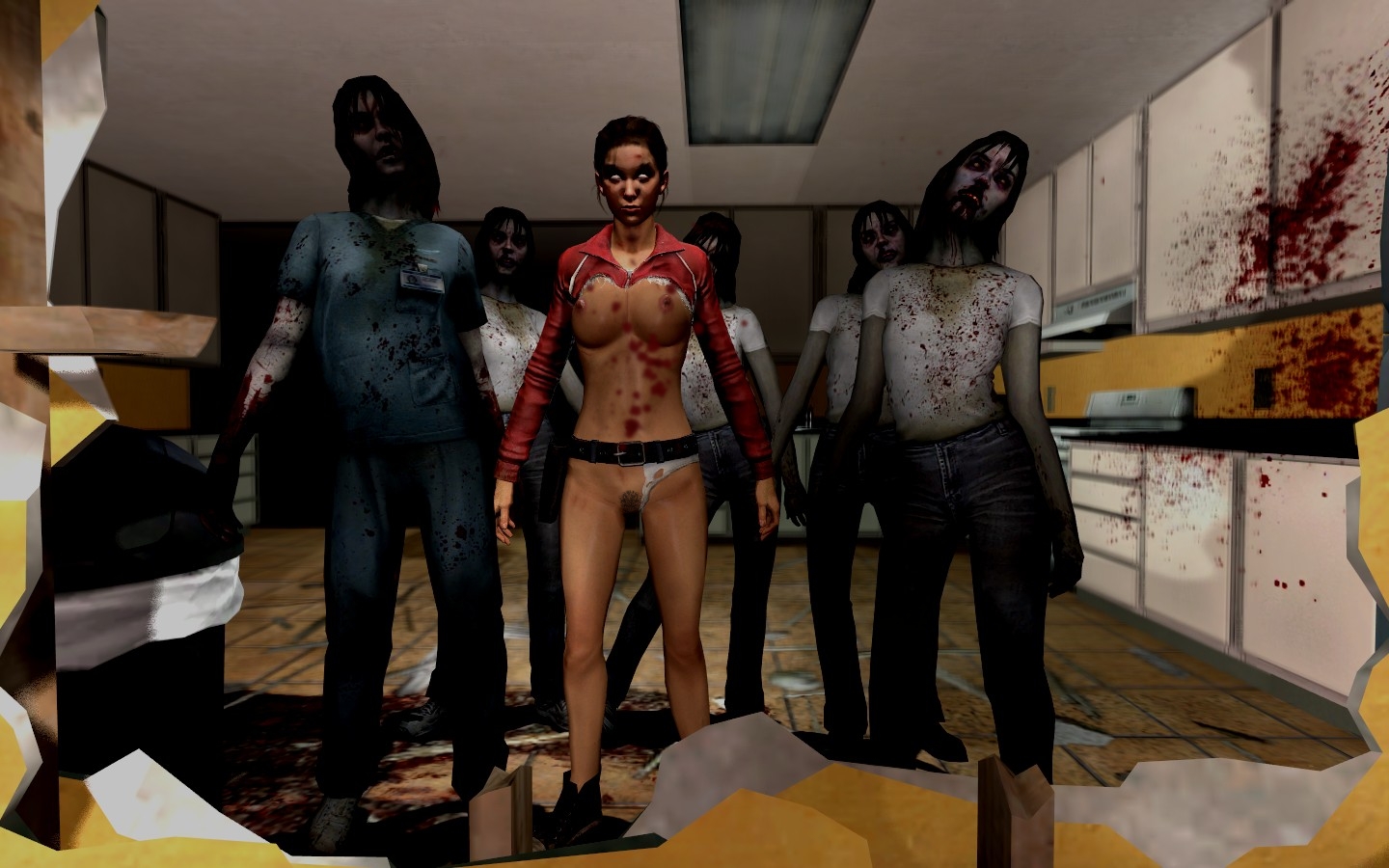 Zoey de left 4 dead sin ropa