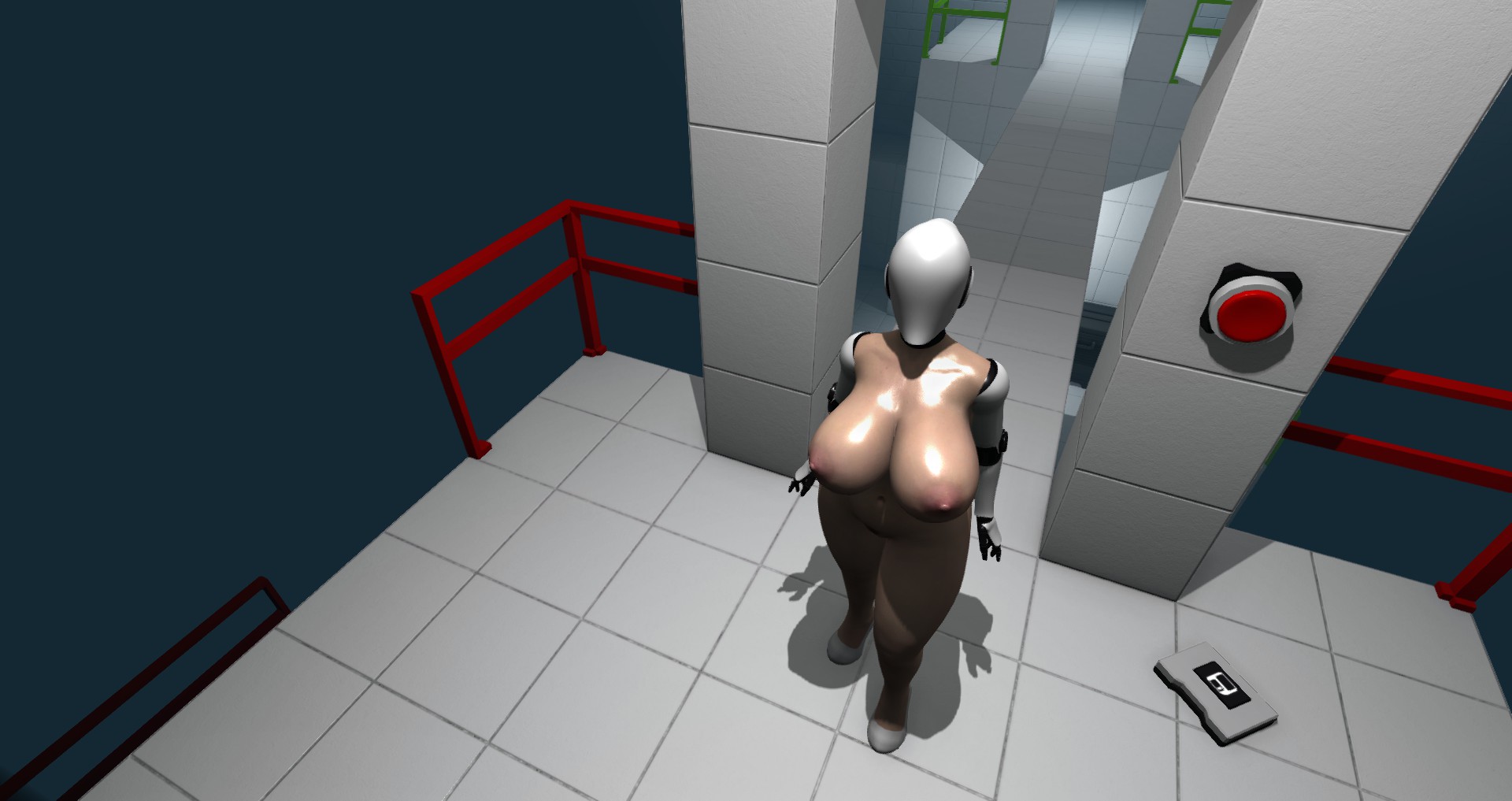 haydee, haydee (game), big breasts, curvaceous, curvy, curvy figure, robot girl, robotic arm, thick thighs, 