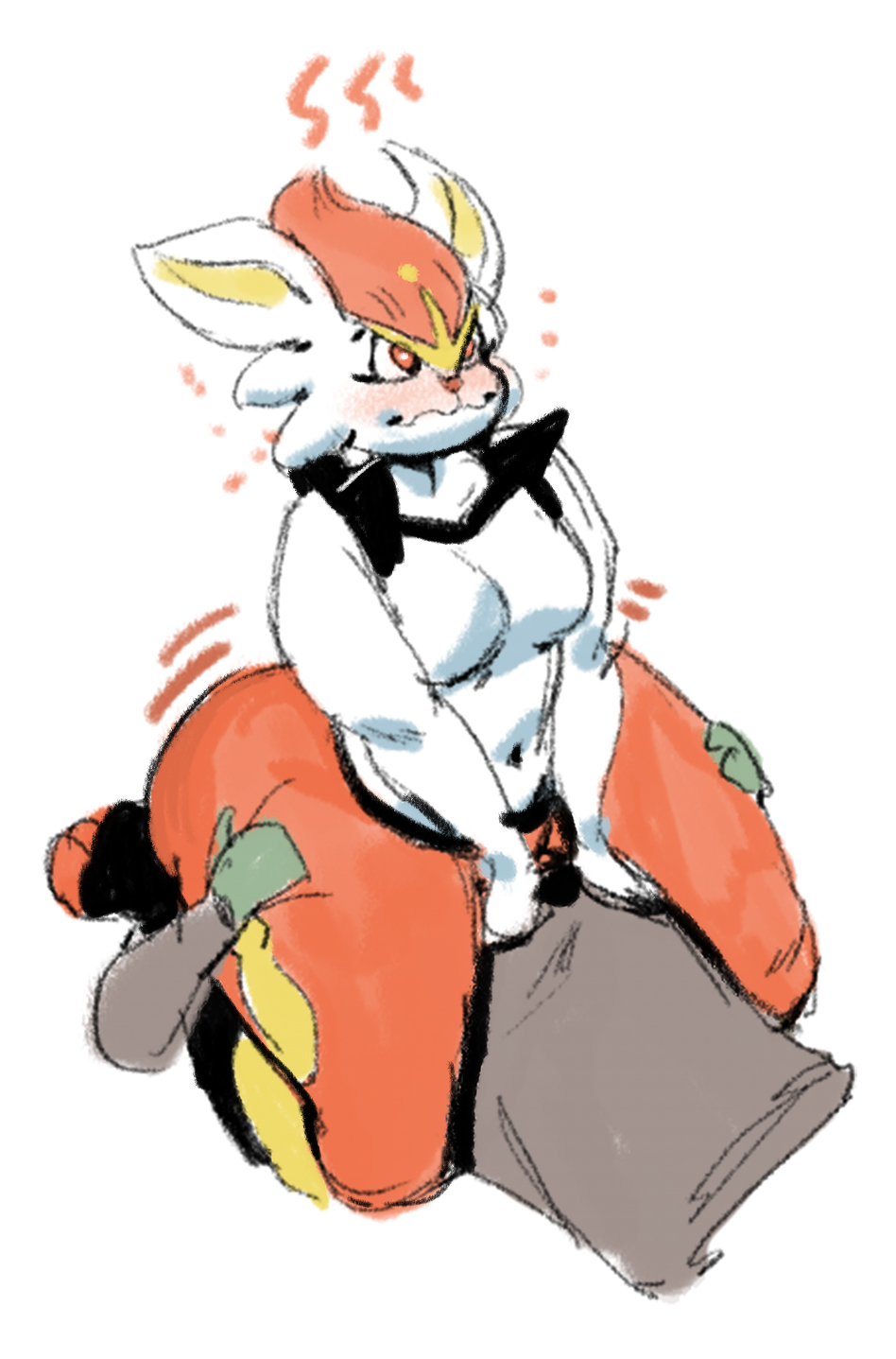 redfred, anon, cinderace, nintendo, pokemon ss, hi res, sketch, source request, white background, 1boy, 1girls, ambiguous gender, ass, big ass, blush, breasts, chubby, clothed female nude male, dark-skinned male, dark skin, facesitting, feet, female, fur, furry, huge ass, kneeling, lagomorph, large ass, larger female, looking away, looking up, mammal, motion lines, nude, overweight, overweight female, pants, paws, pokemon, size difference, smaller male, sweat, thick thighs, topless, video games, wet, white body, white fur, wide hips, 