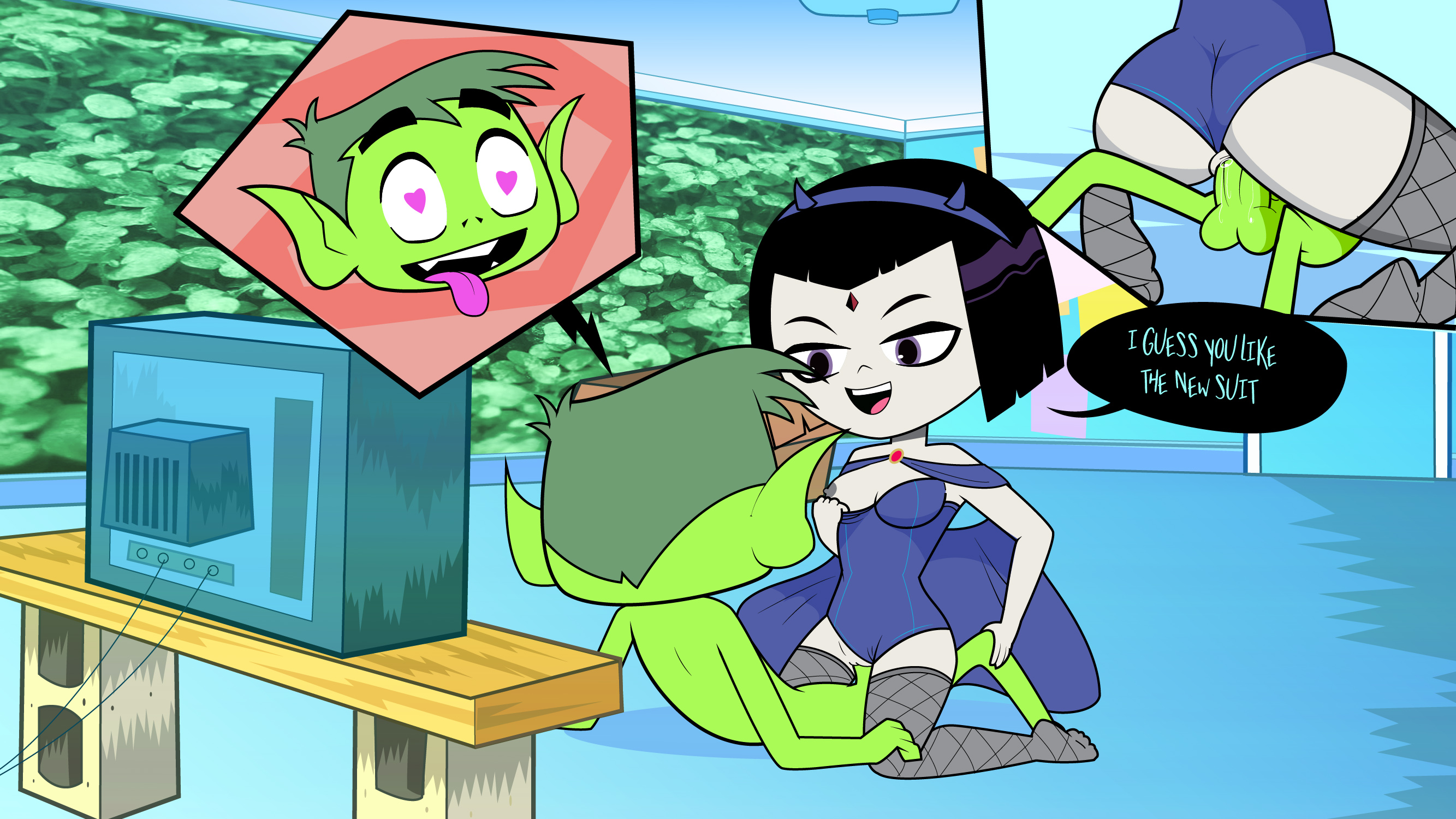 Rule34 - If it exists, there is porn of it / supermirukuu, beast boy, raven...