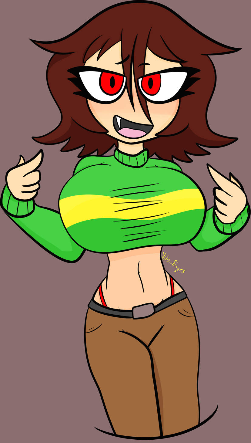 <b>chara</b>, undertale, 1girls, big breasts, breasts, <b>female</b>, hyper, hyper breast...