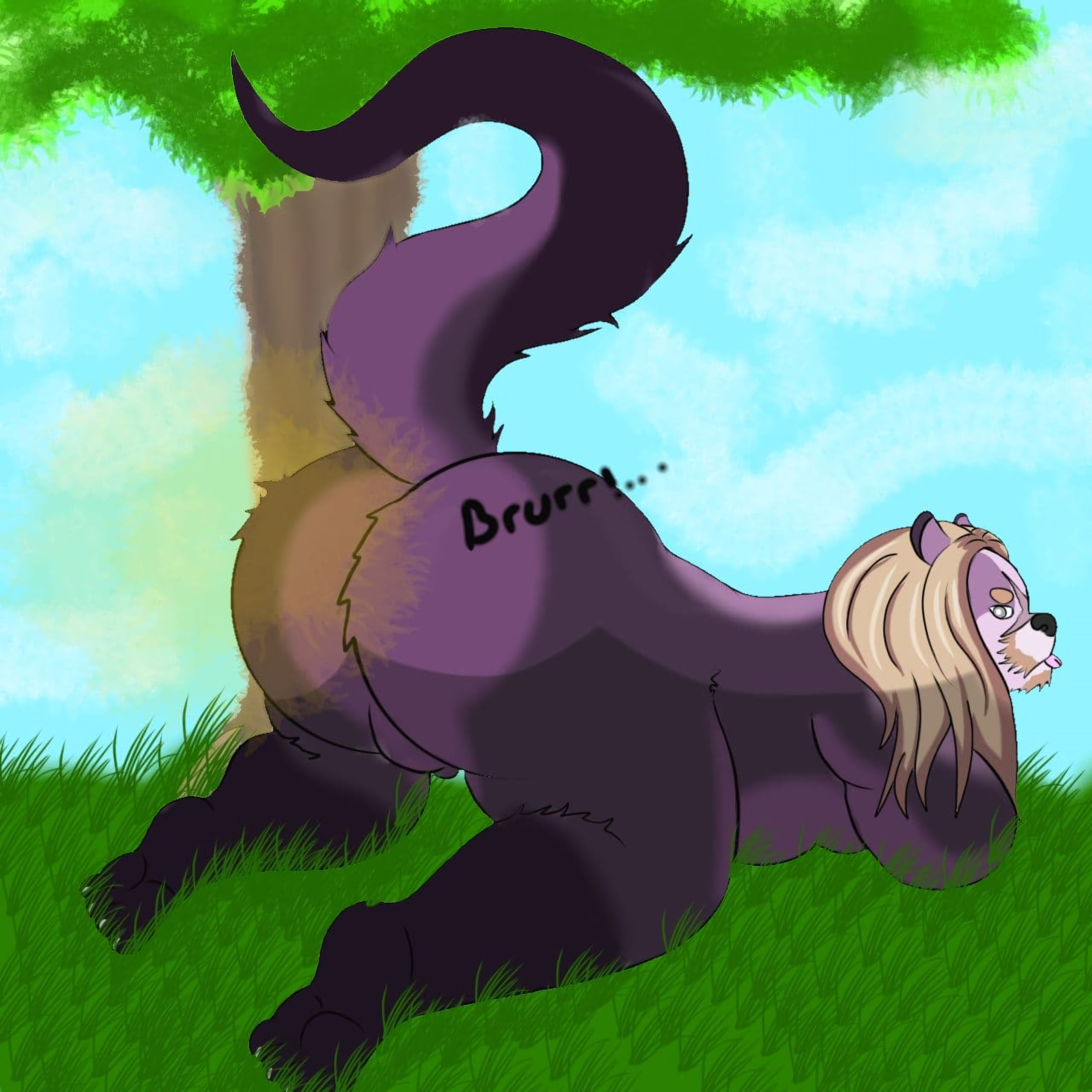 big butt, blonde hair, claws, dren shimura, fart, fart cloud, fart fetish, farting...