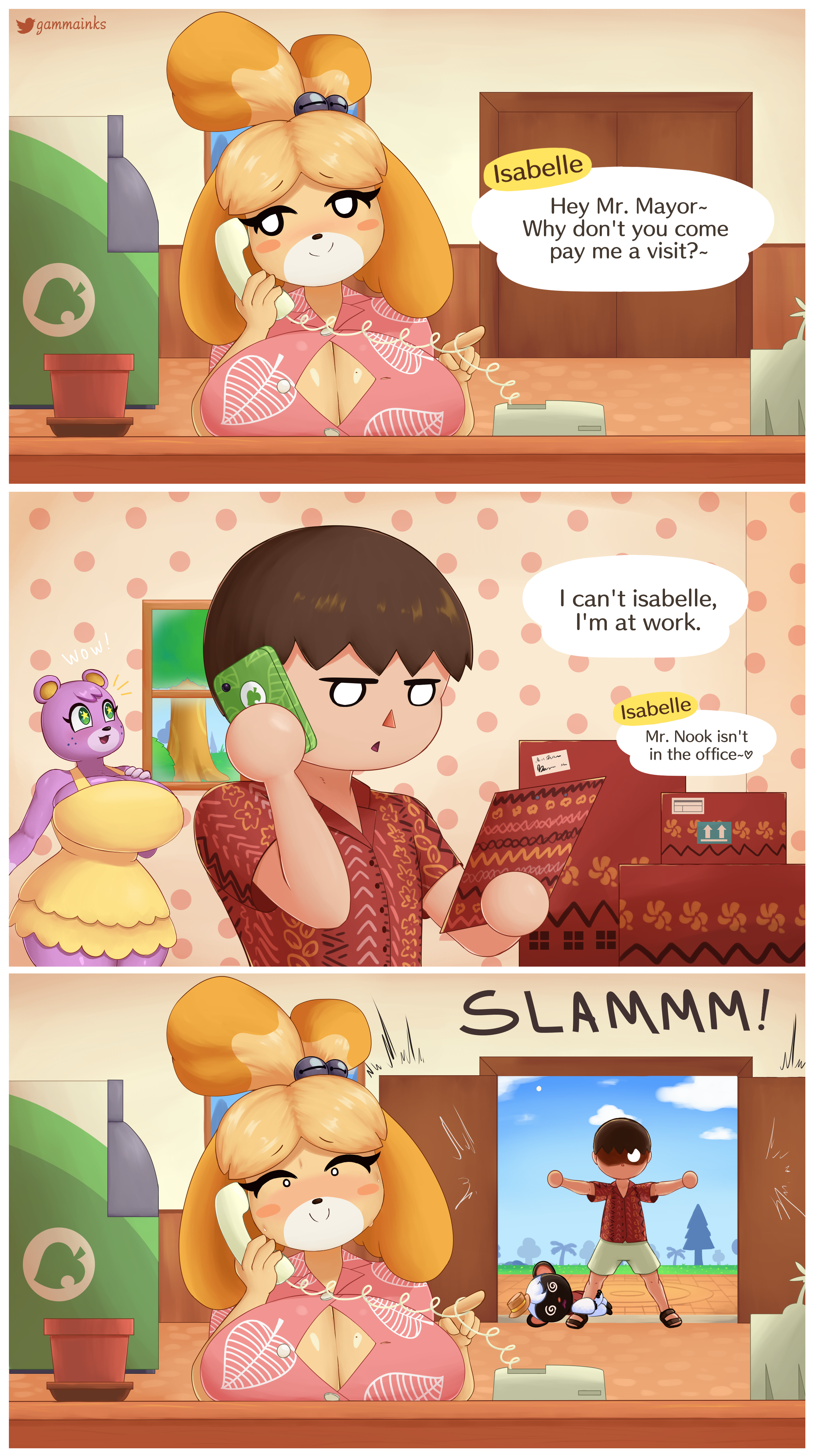 Isabelle and villager porn comic