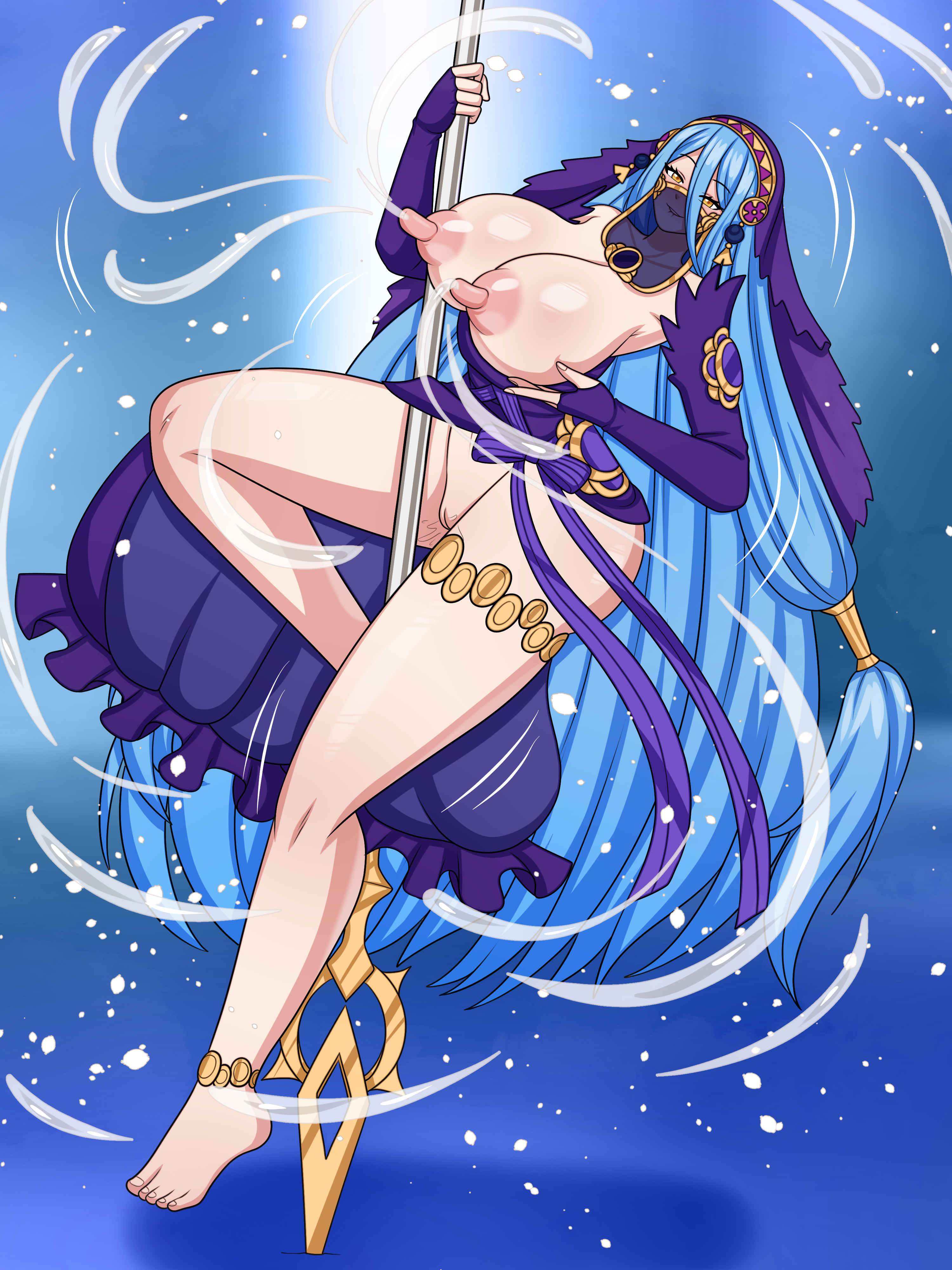 1girls areola areolae azura_(fire_emblem) barefoot big_nipples blue_hair breasts commission dancer dancer_outfit dancing erect_nipples female female_only fire_emblem fire_emblem_fates fire_emblem_heroes functionally_nude functionally_nude_female gold_eyes highres huge_breasts lactating lactation lactation_without_expressing large_breasts long_hair long_nipples looking_at_viewer loutaniart magic milk milk_stream milkbending mouth_veil mysterious_dancer nintendo nipples partially_clothed pendant perky_breasts perky_nipples pink_nipples pole pole_dancer pole_dancing princess prostitute puffy_nipples pussy pussy_juice seductive shaved_pussy snowflake snowflakes solo solo_female story_at_source thick_thighs veil very_long_hair wide_hips yellow_eyes
