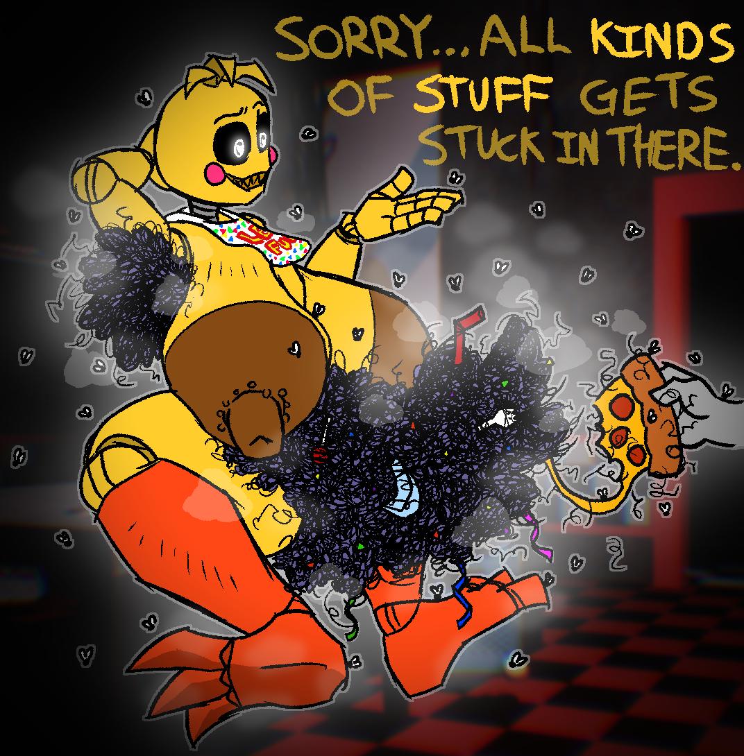 animatronic armpit_hair avian big_breasts big_pubes breasts chica_(fnaf) disgusting eww ewww excessive_pubic_hair female female_armpit_hair filthy five_nights_at_freddy's five_nights_at_freddy's_2 flies_for_smell gross huge_breasts machine musk musk_cloud nipple_warts norazors_(artist) pubes robot sagging_breasts scottgames smelly stray_pubes toy_chica_(fnaf) what