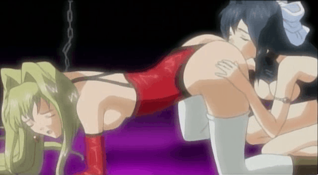 blood royal, animated, 2girls, anus, ass, bouncing breasts, female, latex, licking, moaning, multiple girls, yuri, 