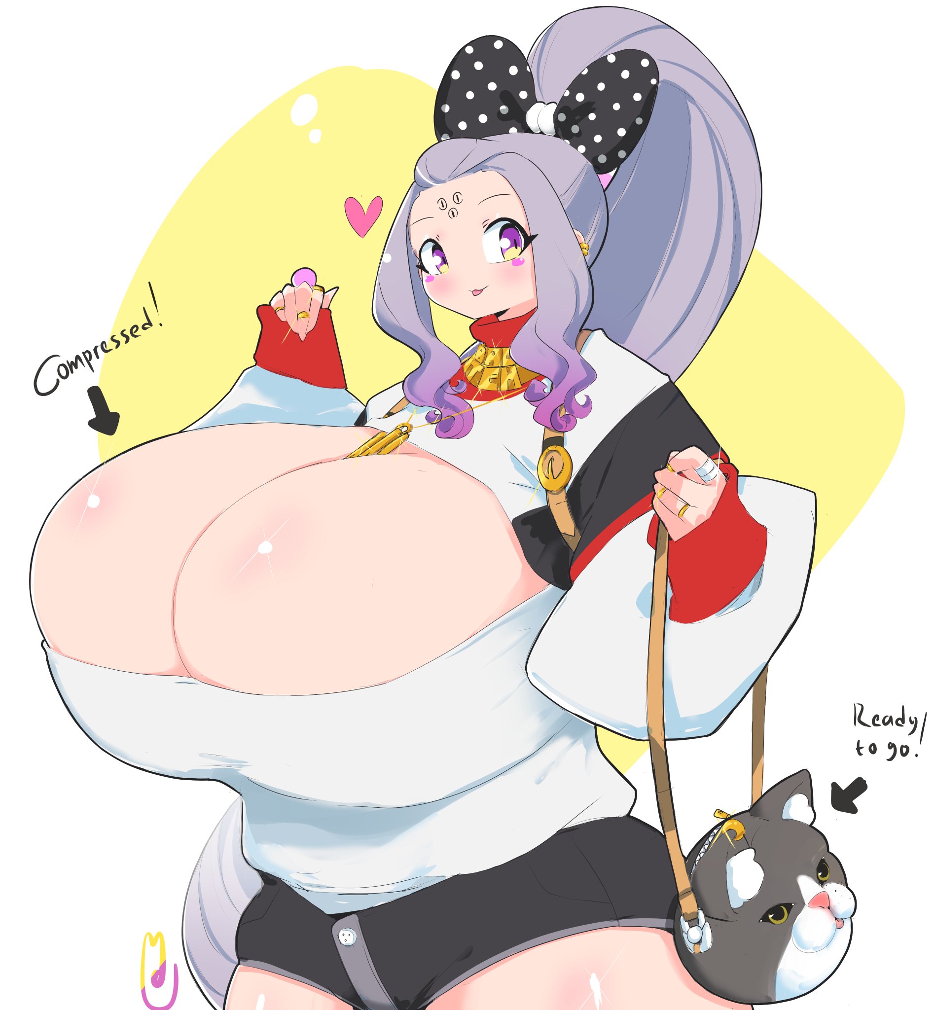 tagme, hyper, hyper breasts, moimoikha, purple eyes, purse, 