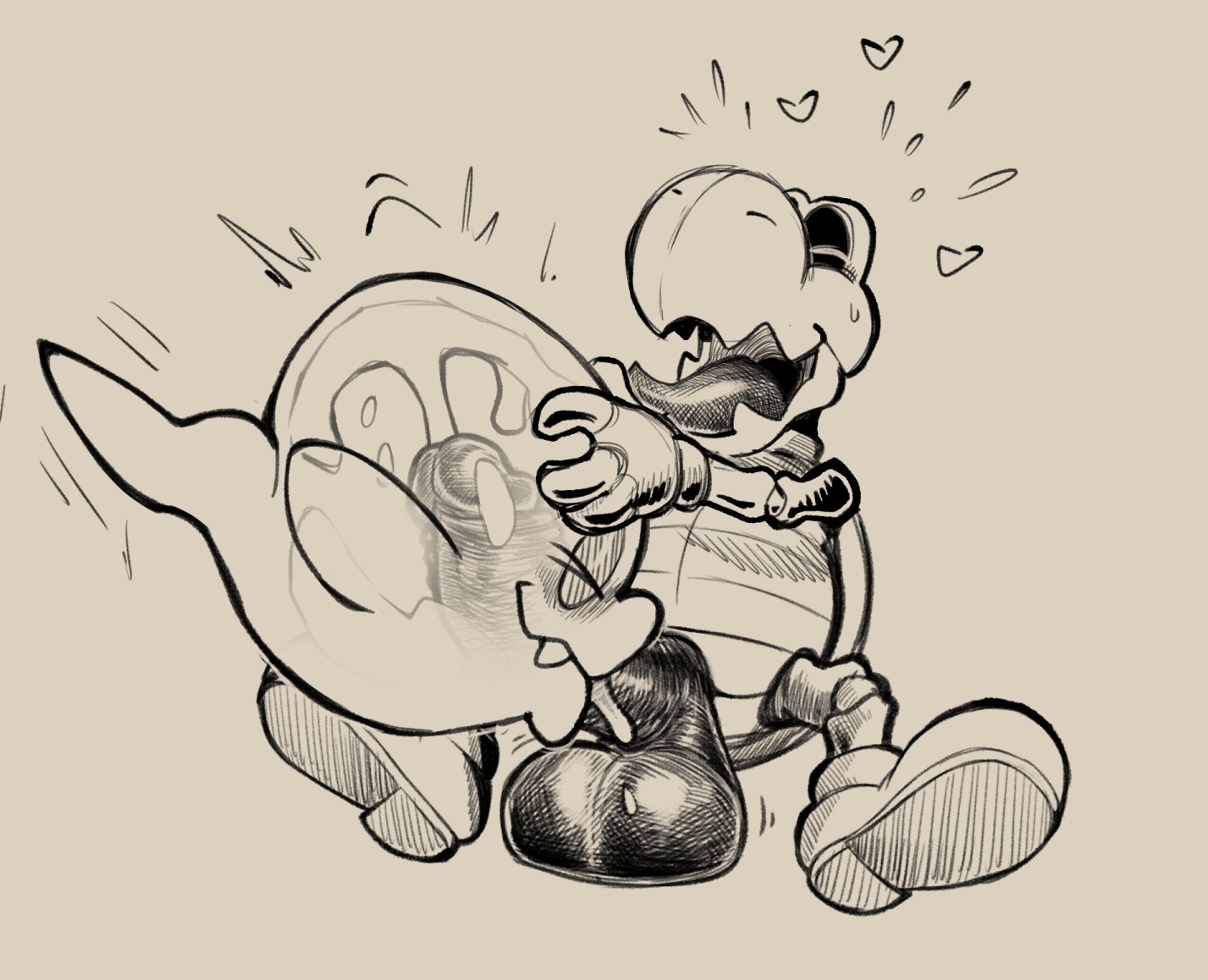 daftpatriot, boo (mario), dry bones, mario bros, nintendo, digital media (artwork), greyscale, monochrome, 2022, ambiguous gender, ambiguous penetrated, anthro, anthro penetrating, ball lick, balls, big balls, big penis, biped, bodily fluids, closed eyes, clothing, cum, cum in mouth, cum inside, cumshot, duo, ejaculation, footwear, genital fluids, genitals, hand on head, heart, huge balls, huge cock, humanoid genitalia, humanoid penis, internal oral, licking, male, male/ambiguous, male penetrating, male penetrating ambiguous, open mouth, oral, oral penetration, penetration, penis, sex, shoes, sweat, tongue, tongue out, video games, 