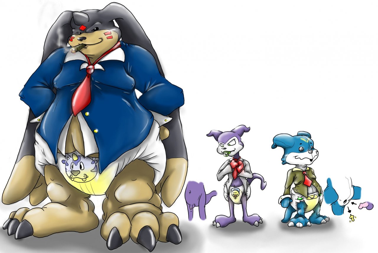 gargomon, impmon, veemon, digimon, tagme, urinating, 