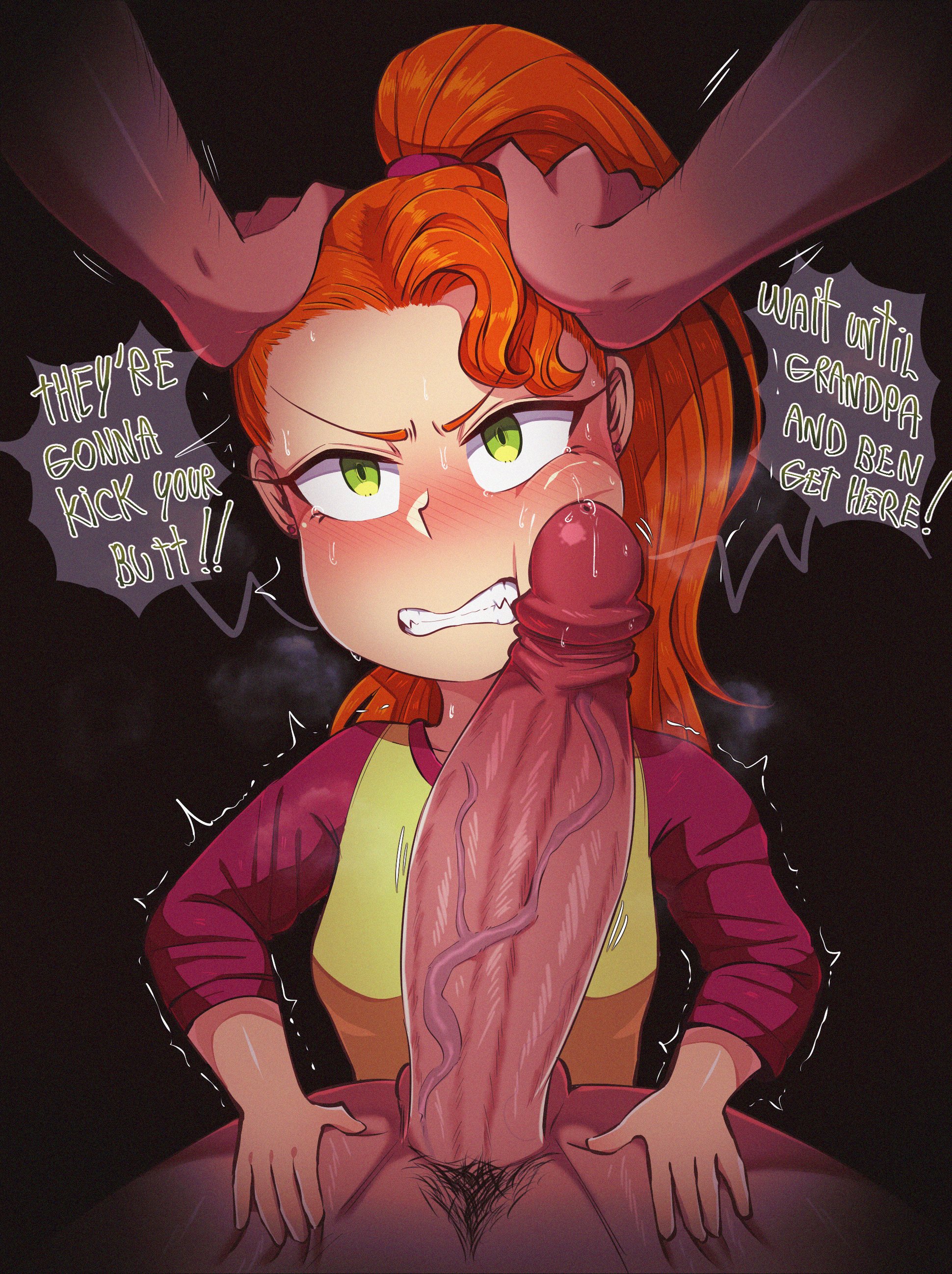 gwen tennyson, ben 10, ben 10 (unaired pilot), blowjob, fellatio, large penis, long hair, orange hair, 