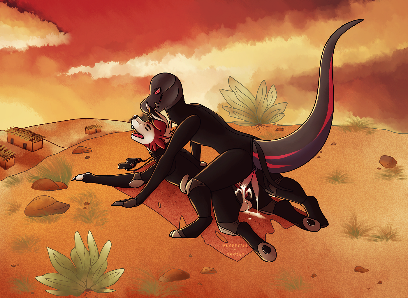 floppsies, lycanroc, midnight lycanroc, original character, salazzle, nintendo, pokemon sm, 2016, rule 63, text, 2boys, all fours, anal, anal sex, animal genitalia, animal penis, ass, back, binoculars, bodysuit, canine, claws, closed eyes, clothed, clothes, clothing, cum, cum in ass, cum inside, cum leaking, cum on clothing, cum on ground, day, desert, detailed background, erection, eyelashes, fangs, feet, feral, fur, furry, gay, grass, half-closed eyes, hemipenes, hooves, hybrid, interspecies, lizard, male, male only, mammal, military, multi penis, nude, open mouth, outdoors, outside, penetration, penis, penis out, pink eyes, pink skin, pokemon, purple skin, red eyes, red fur, reptile, scalie, sex, skinsuit, sky, smile, tail, testicles, tight clothing, tongue, video games, were, werewolf, wolf, 