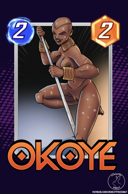 crueltyfreesmut, okoye, marvel, marvel comics, alternate version at source, tagme, 1girls, abs, african, bald, bald female, card, card game, closed eyes, dark-skinned female, dark skin, earrings, female, female only, hairless pussy, leg up, marvel snap, muscular, muscular female, neck cuff, nipple piercing, nipples, pussy, shaved head, smile, stripper pole, sweat, toes, wakandan, wrist cuffs, 