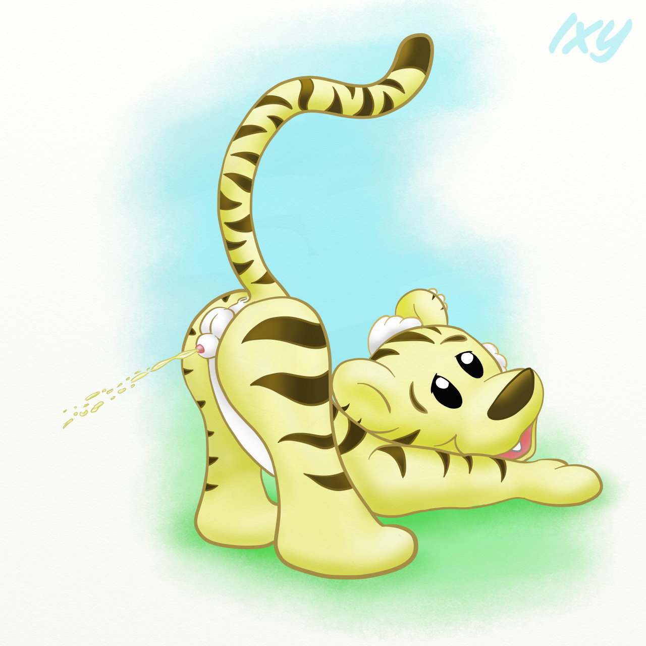 ixbalam, feline, male, mammal, peeing, penis, solo, tiger, urine, waterspor...
