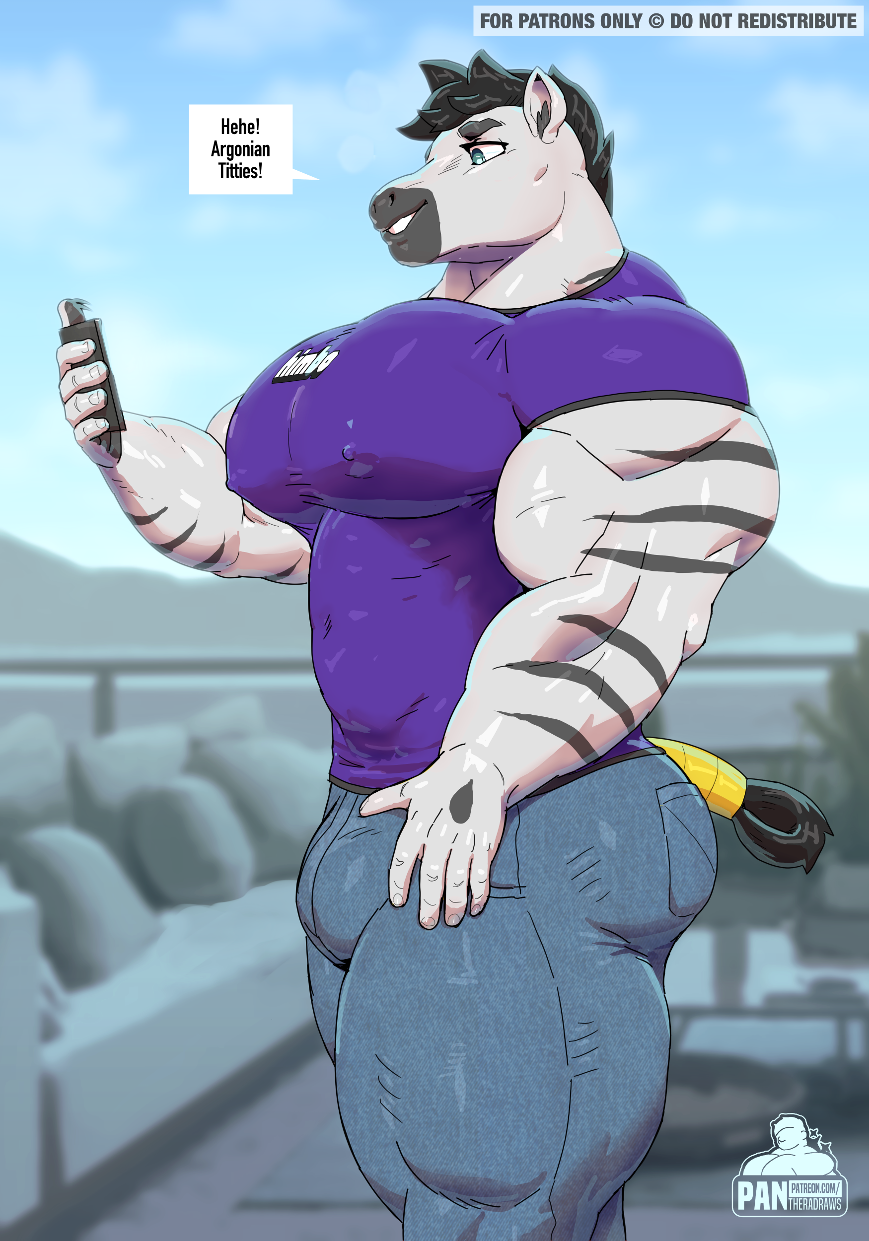 high resolution, highres, abs, biceps, bulge, furry, male, male focus, male only, muscle, muscles, muscular, muscular arms, muscular ass, muscular back, muscular legs, muscular male, muscular thighs, nipples, pantheradraws, pecs, veins, zebra, 