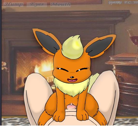 flareon, color, tagme, 1boy1girl, clitoris, female, feral, fur, human, indoors, insertion, interspecies, male, nude, open mouth, penis, pokemon, pokephilia, sex, size difference, straight, vaginal penetration, vulva, 
