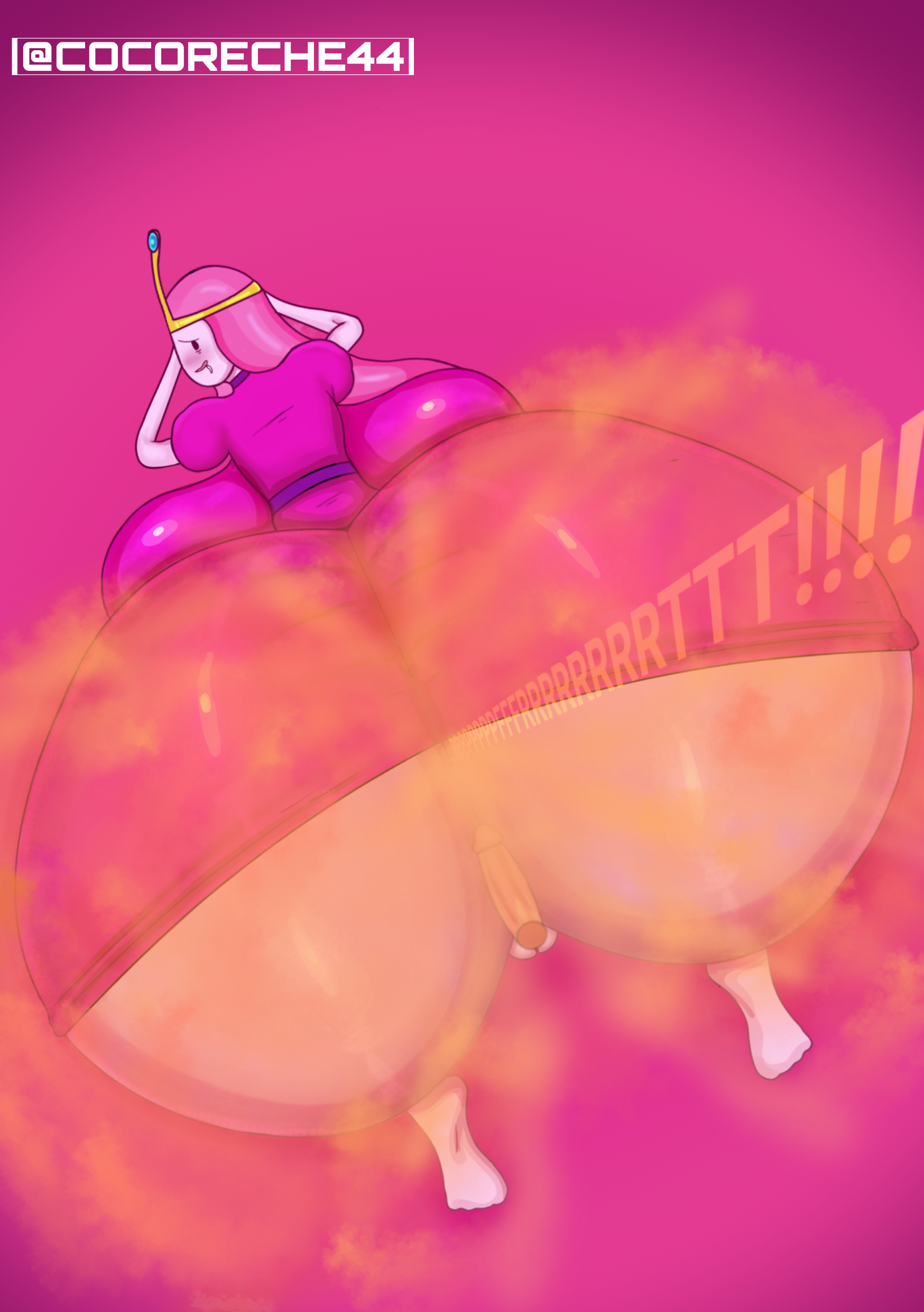 2024 adventure_time ass balls big_penis breasts cartoon_network cocoreche enormous_ass fart fart_cloud fart_fetish farting farting_on_dick fat_ass female finn_the_human huge_ass huge_breasts male penis penis_in_ass pink_background princess_bubblegum self_upload simple_background small_balls small_penis testicles thick_ass