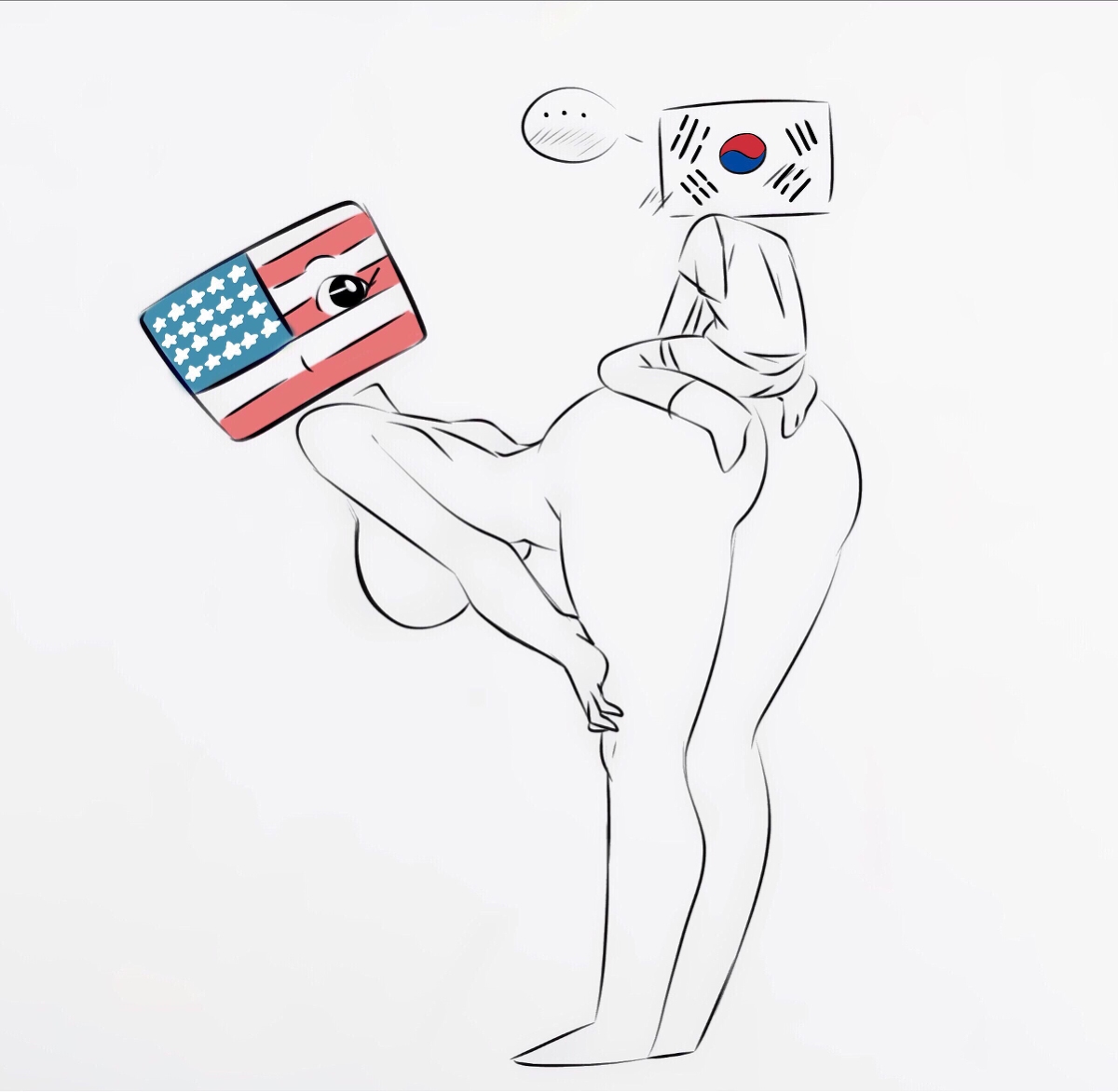 Rule34 - If it exists, there is porn of it / flawsy, south korea  (countryhumans), united states of america (countryhumans) / 4083989