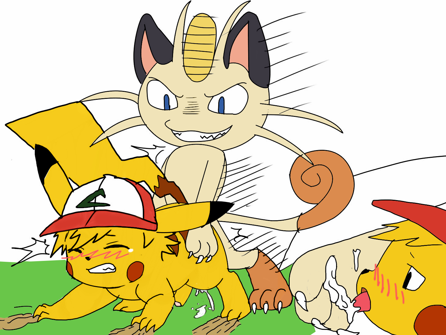 Rule34 - If it exists, there is porn of it / angelofhapiness, ash ketchum,  ashchu, meowth, pikachu / 761071