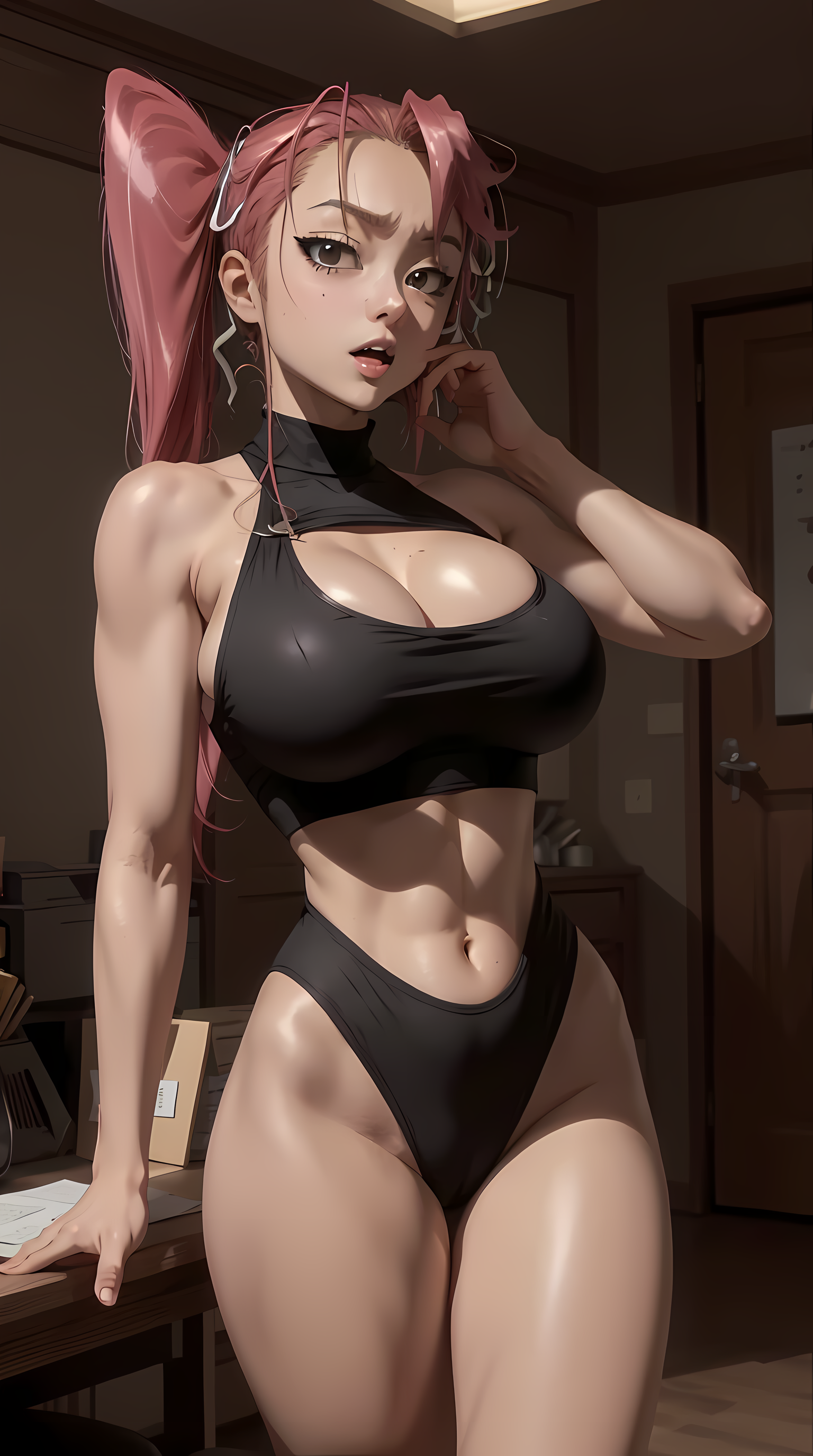 highschool of the dead, 1girls, ai generated, curvaceous, curvy body, curvy female, curvy figure, female focus, female only, huge breasts, seductive look, solo focus, stable diffusion, voluptuous, voluptuous female, 
