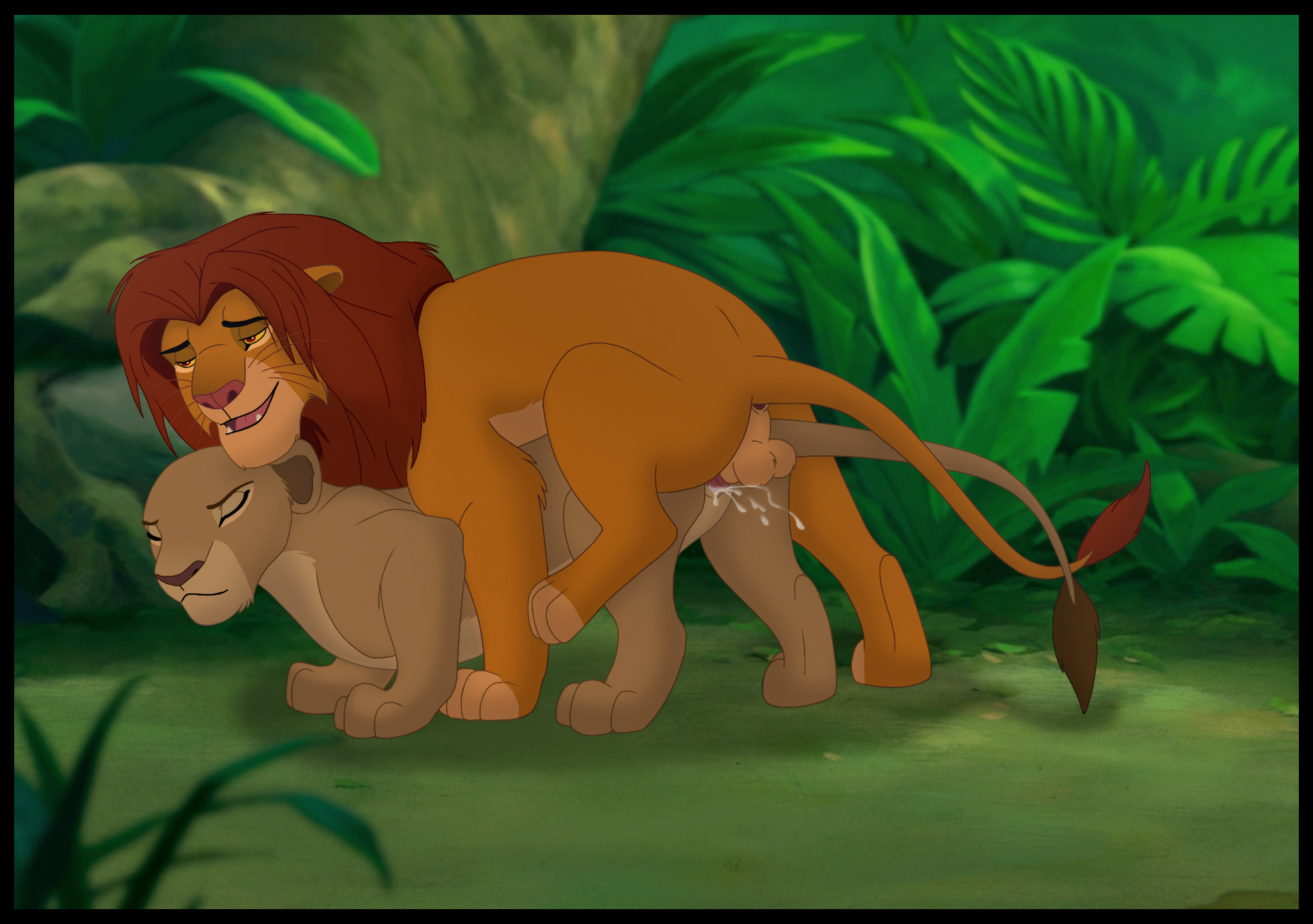 nala, simba, disney, the lion guard, the lion king, hi res, animal genitali...