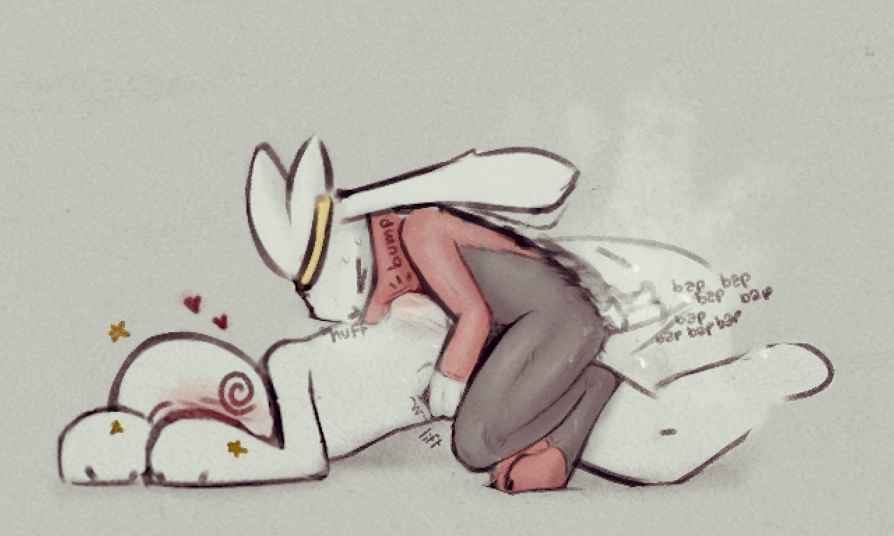 3_toes anthro bodily_fluids crouching duo feet generation_8_pokemon lagomorph leporid lifting_partner male mammal miii_cho nintendo pokemon pokemon_(species) rabbit raboot sex small_but_hung spiral spiral_eyes steam stomach_bulge sweat toes