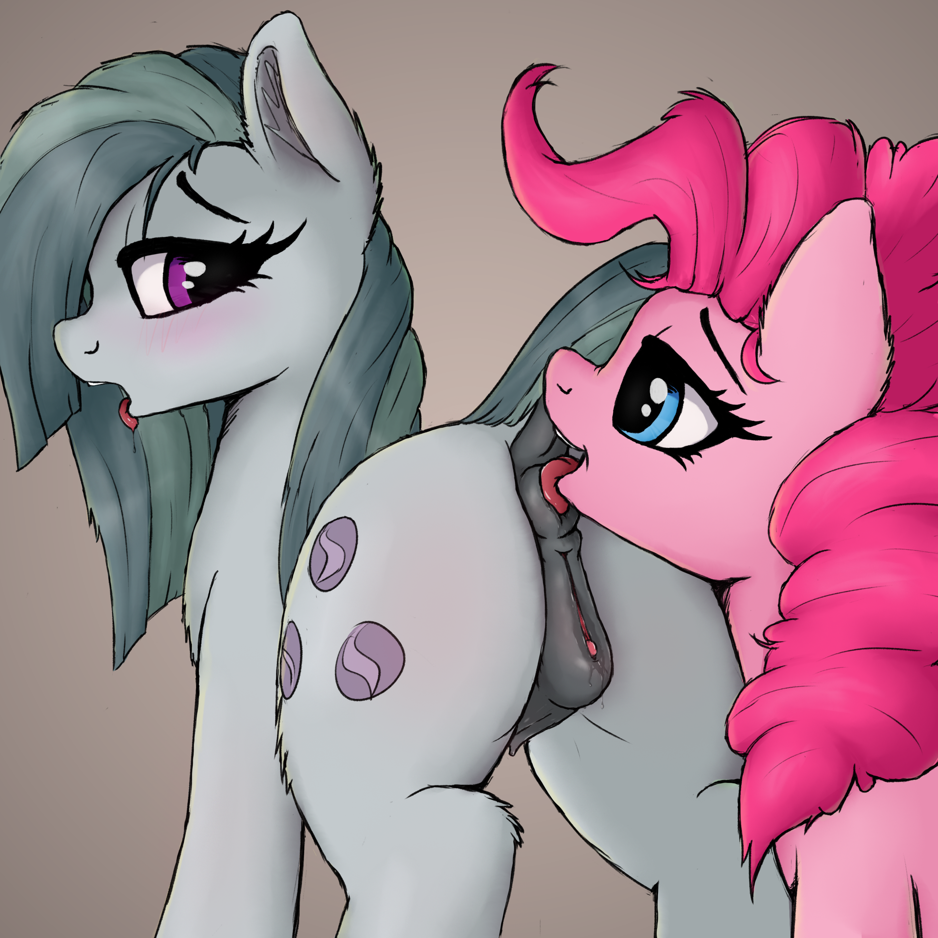 dosh, marble pie (mlp), pinkie pie (mlp), friendship is magic, my little pony, 1:1, 2019, absurd res, hi res, anal, animal genitalia, animal pussy, anus, ass, blush, cutie mark, duo, earth pony, equid, equine, equine pussy, female, female/female, feral, fur, horse, incest, licking, mammal, oral, pony, purple eyes, pussy, rimming, sex, tongue, tongue out, yuri, 