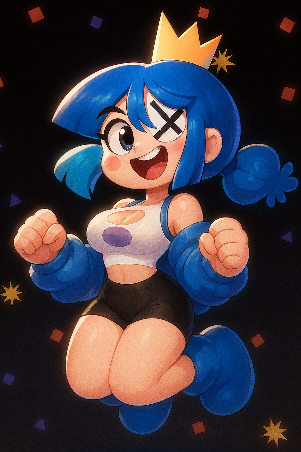 2girls ai_generated blue_(rainbow_friends) cyan_(rainbow_friends) fusion fusion_character pochi_science rainbow_friends roblox rodriart tagme