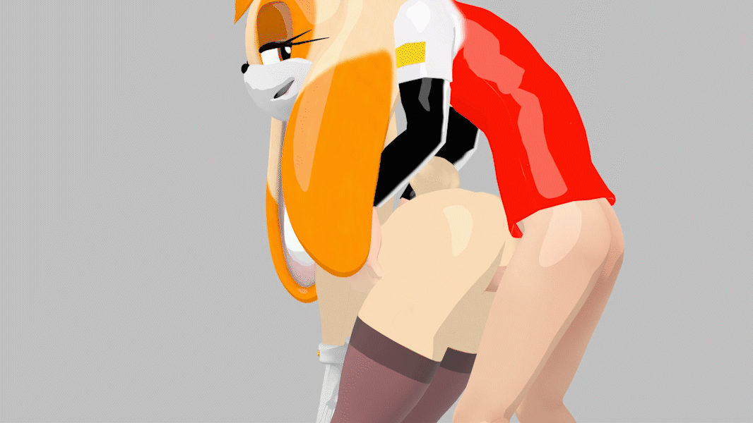 unknown artist, vanilla the rabbit, sonic the hedgehog (series), sonic x, 3d (artwork), 3d animation, animated, digital media (artwork), shaded, anthro, anthro penetrated, ass, bottomless, breasts, cel shading, christopher thorndyke, clothed, clothing, duo, female, female on human, female penetrated, from behind position, genitals, gloves, handwear, high framerate, high socks, human, human on anthro, human penetrating, human penetrating anthro, interspecies, lagomorph, leporid, looking pleasured, male, male/female, male on anthro, male penetrating, male penetrating female, mammal, nude, penetration, penis, rabbit, sex, short playtime, 
