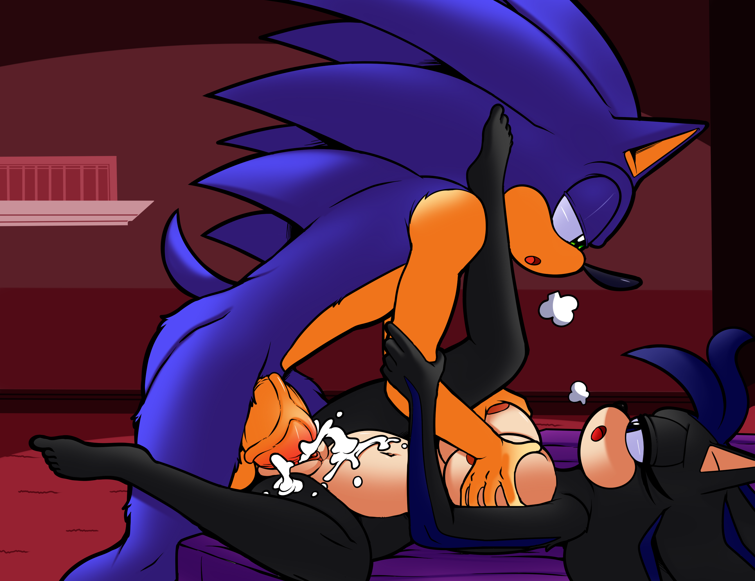 superbunnygt, sonic the hedgehog, sonic (series), big breasts, big penis, breasts, cum, cum in pussy, cum inside, fan character, female, hedgehog, huge cock, lying, male, mammal, missionary position, on back, penis, sex, 