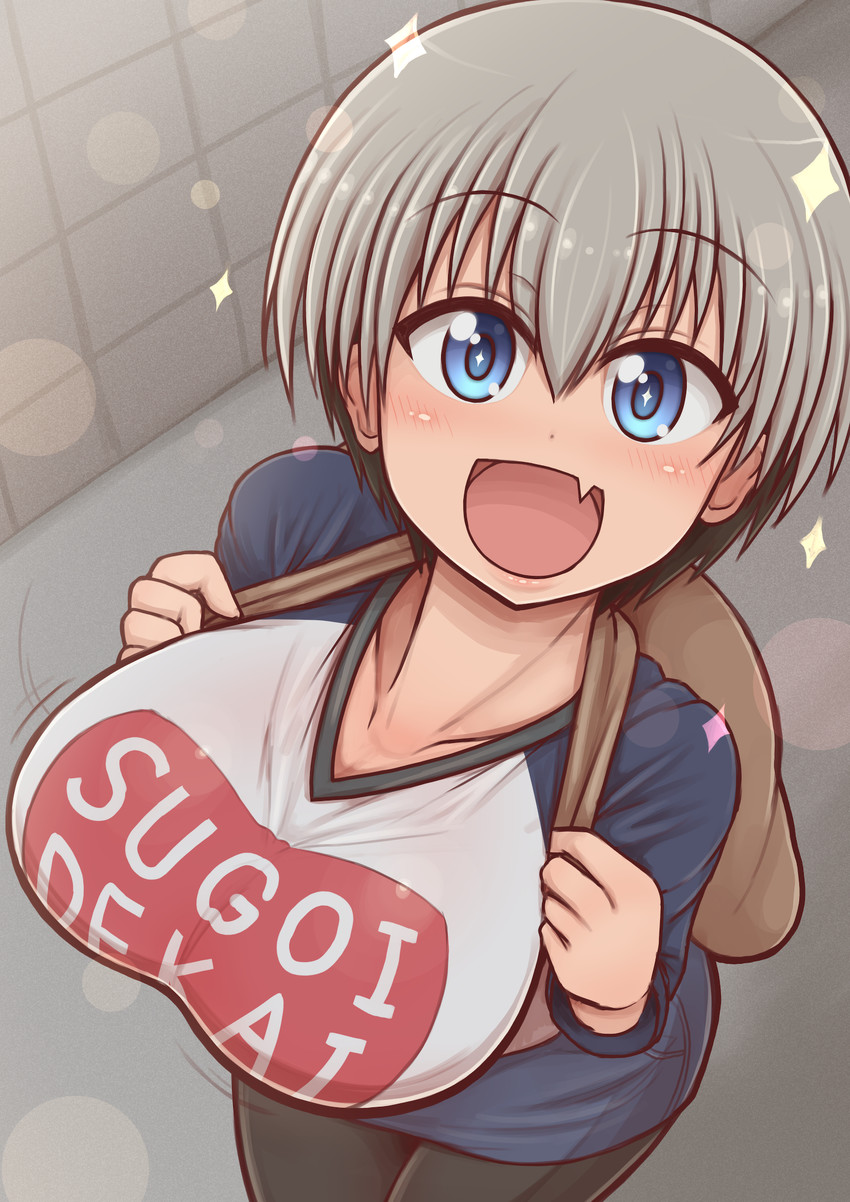 uzaki hana, uzaki-chan wa asobitai!, big breasts, short hair, smile, 