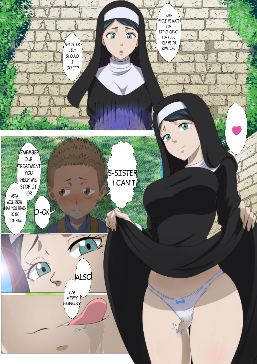 sister lily, big breasts, black hair, blue eyes, horny, nash (black clover)...