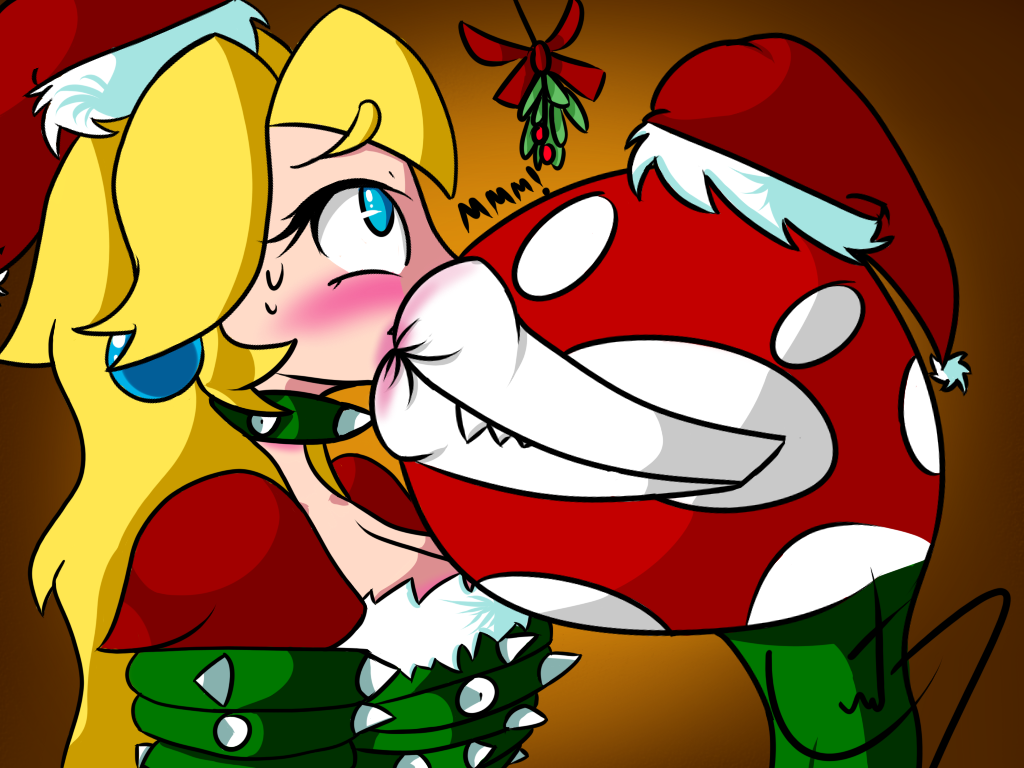 lustylust, piranha plant, princess peach, nintendo, super mario bros., super smash bros., 1girls, ambiguous gender, asphyxiation, bondage, bound, female, flora fauna, human, interspecies, kissing, mammal, plant, strangling, tentacles, video game, 