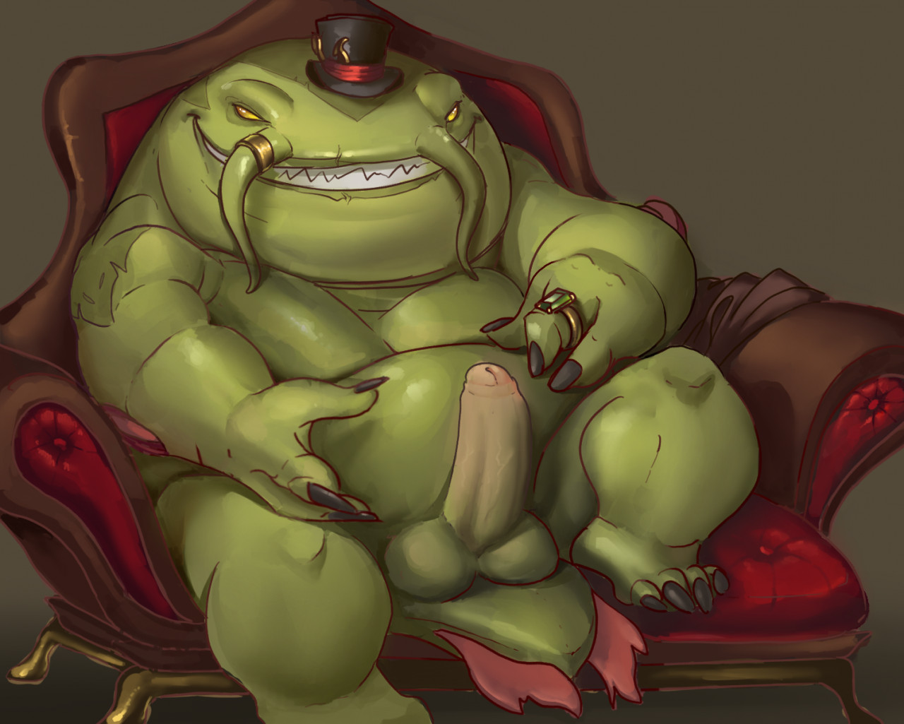 tahm kench (lol), league of legends, riot games, brown background, colored,...