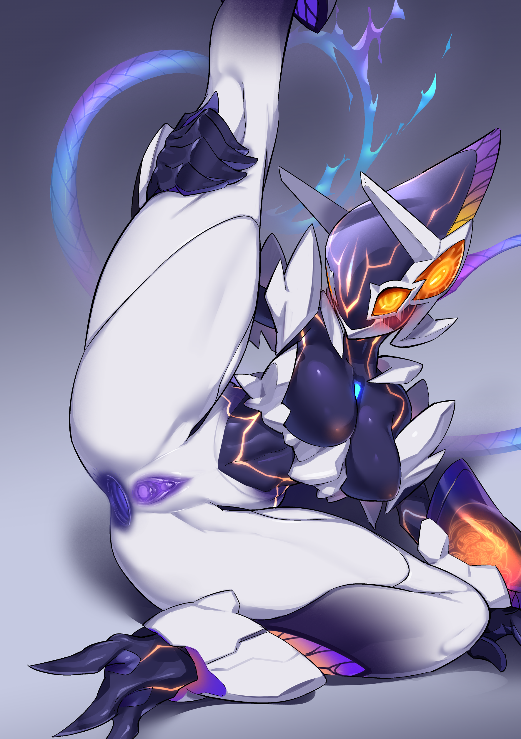 1girls anthro ass ass_cleavage blush blushing breasts fat_ass fat_thighs feet feet_out_of_frame female gaping gaping_anus humanoid lanz_(xenoblade) large_breasts leg_out_of_frame leg_up legs_up looking_at_viewer monster_girl one_leg_up ouroboros_(xenoblade) pochincoff purple_anus purple_pussy purple_skin pussy robot sena_(xenoblade) sitting sitting_on_ground thick_ass thick_legs thick_thighs thighhighs thighs visible_nipples wide_hips xenoblade_(series) xenoblade_chronicles_(series) xenoblade_chronicles_3 yellow_eyes