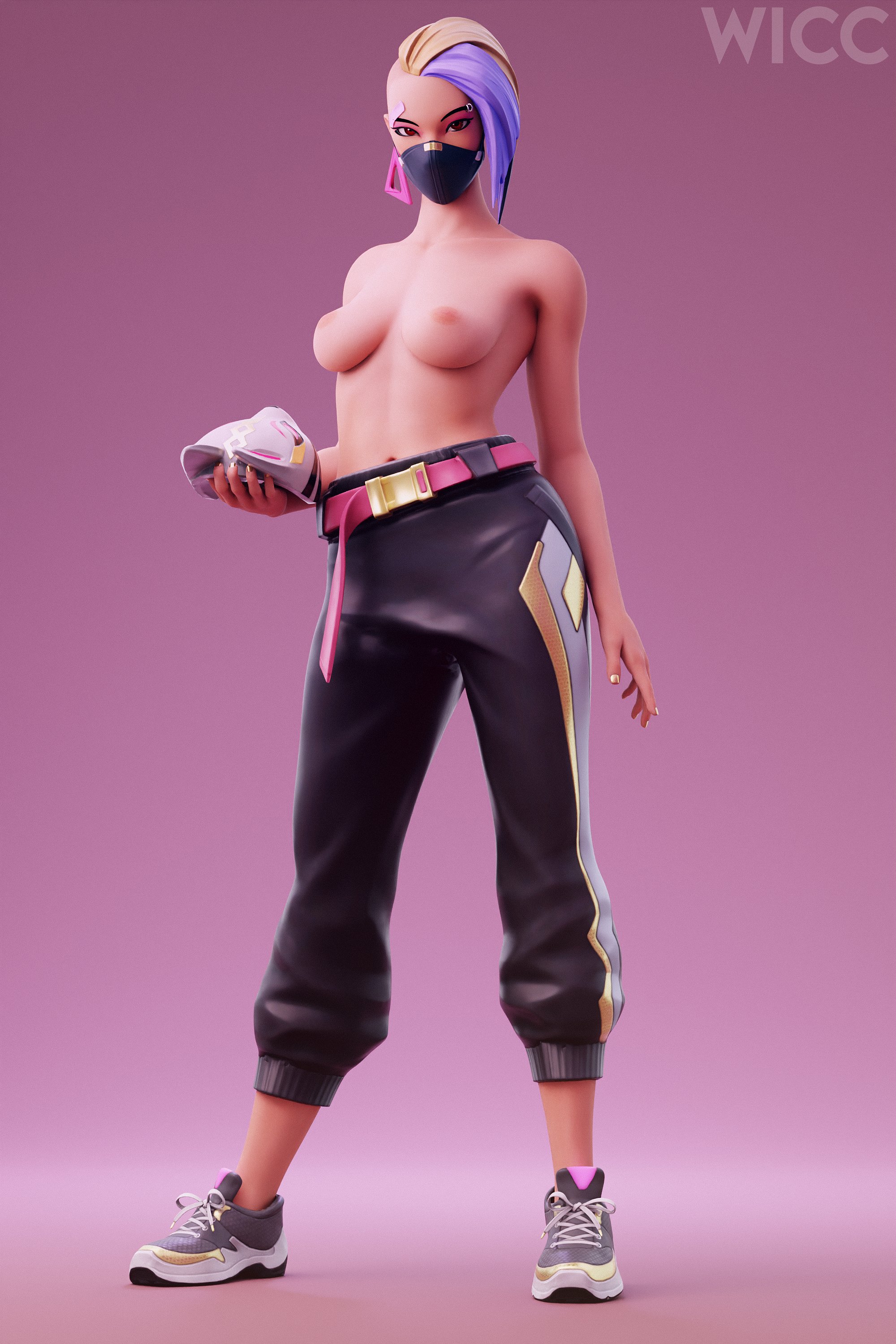 catalyst (fortnite), fortnite, breasts, female, female only, mask, partiall...