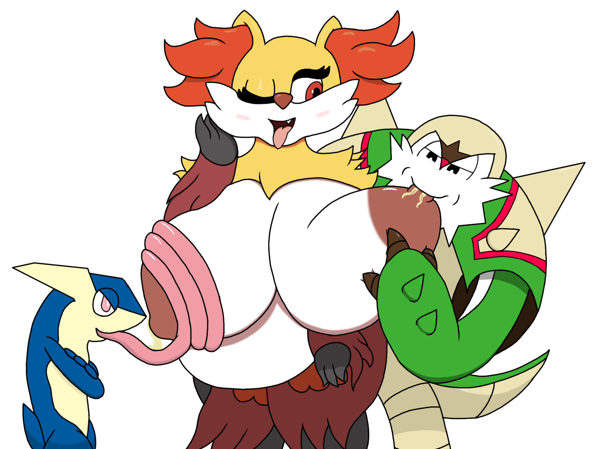 Rule34 - If it exists, there is porn of it  mr.under, chesnaught, delphox,  greninja  974691