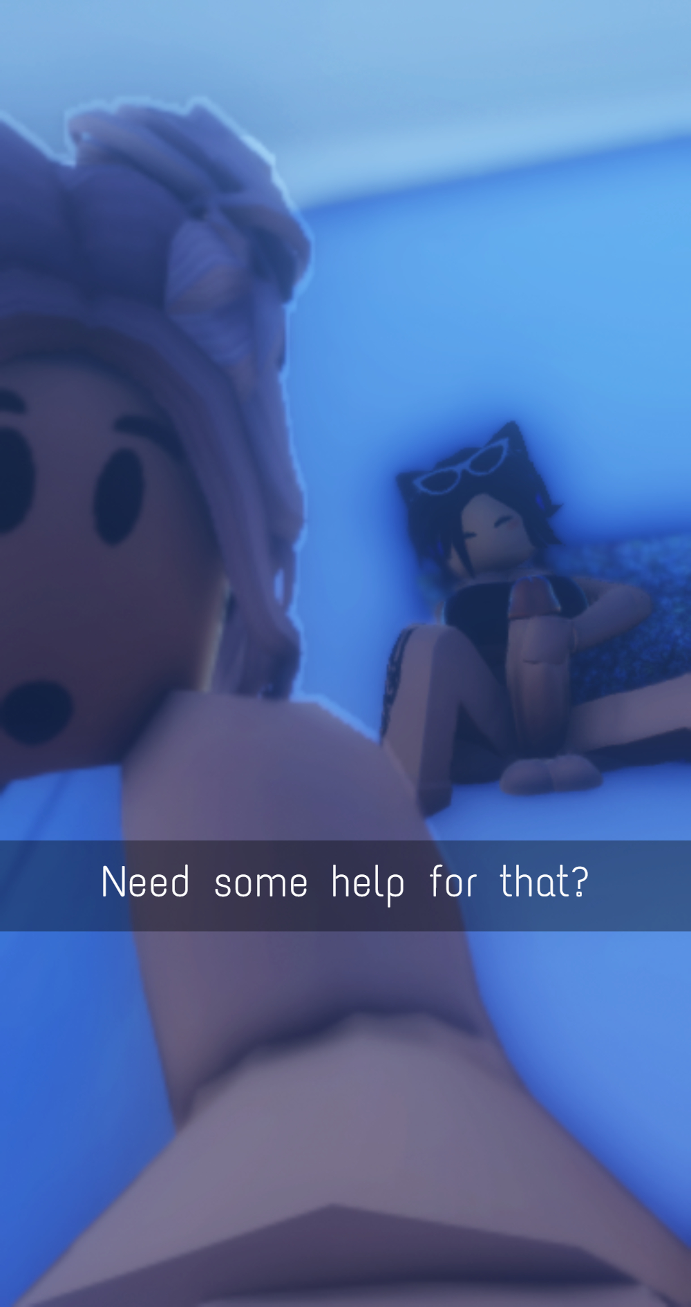 artist request, roblox, 2girls, futanari, robloxian, selfie, 