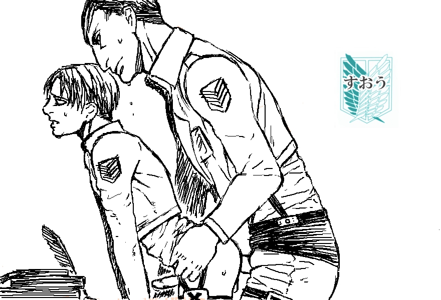 erwin smith, levi, attack on titan, tagme, gay, male, male only, yaoi, 