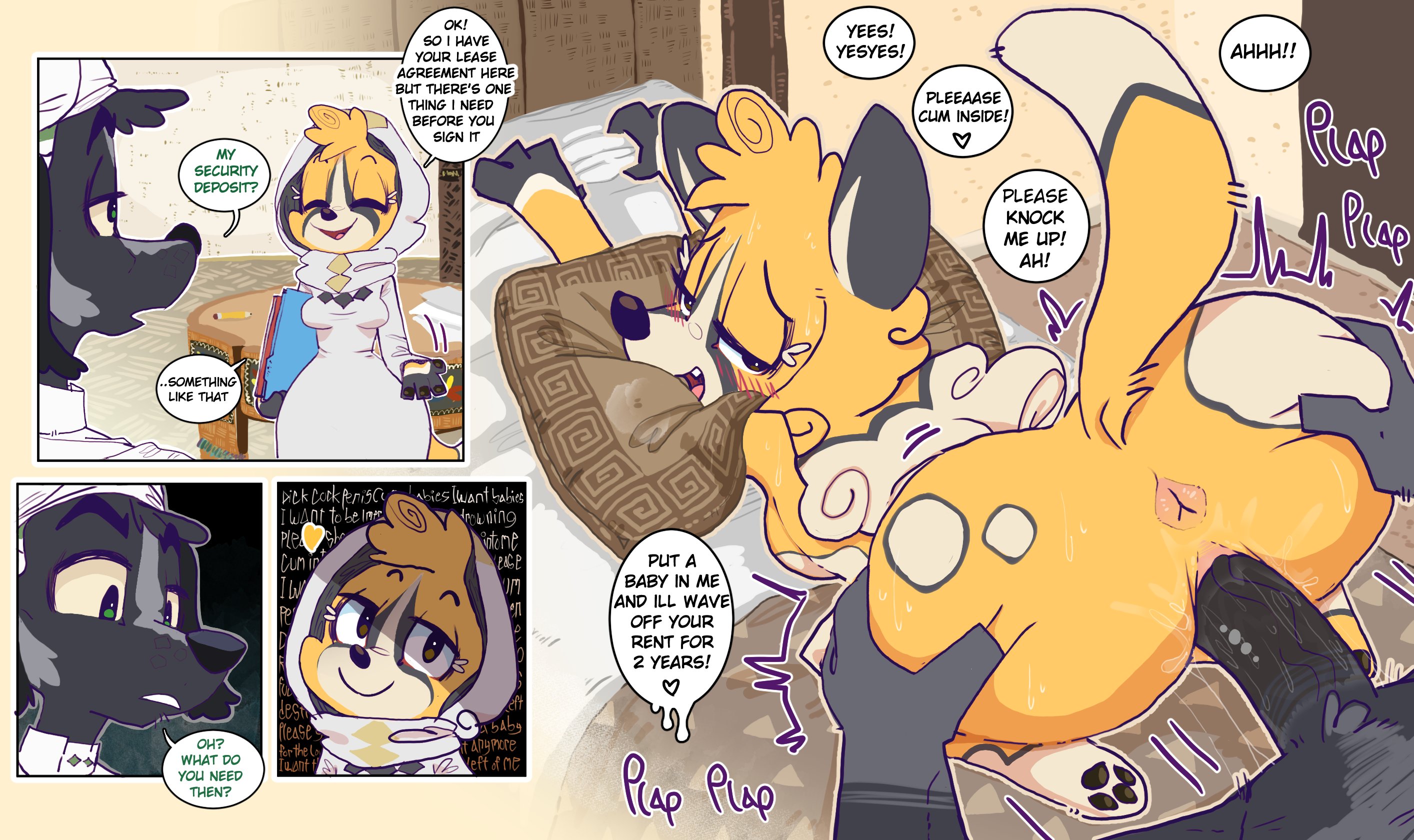 comic, english text, hi res, text, 2023, anthro, anus, ass, blush, bodily fluids, bottomless, breasts, canaryprimary, canid, canine, canis, cassowary (canaryprimary), clothed, clothing, dialogue, domestic dog, duo, female, female penetrated, genital fluids, genitals, heart, male, male/female, male penetrating, male penetrating female, mammal, mature anthro, mature female, penetration, penile, penile penetration, penis, penis in pussy, pussy, pussy juice, sex, vaginal penetration, 