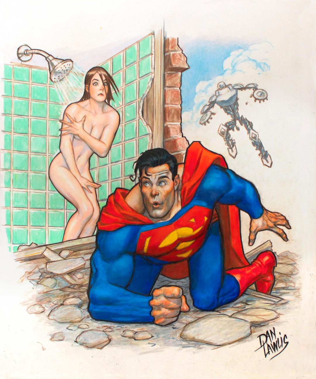 very naked women bathing superman wife